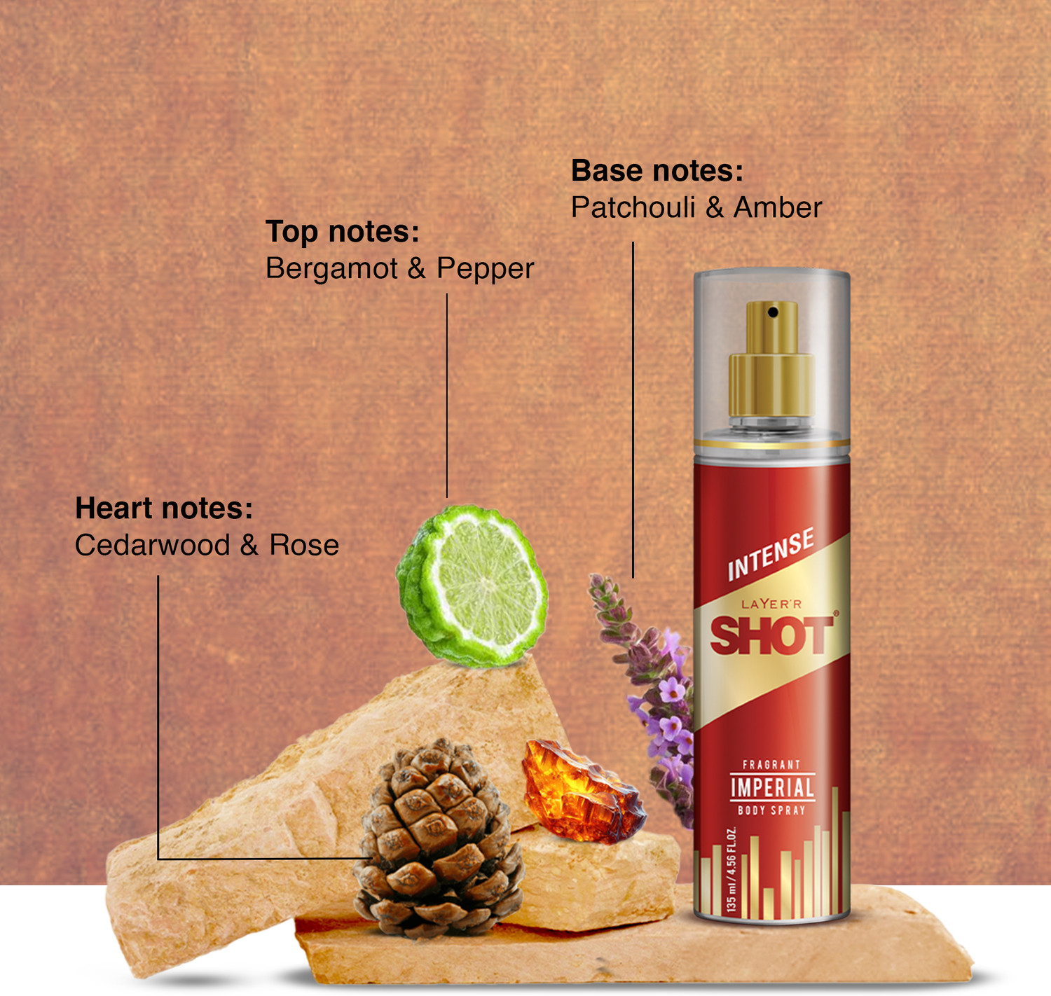 Image of LAYER'R SHOT GOLD IMPERIAL 135ml Body Spray - For Men