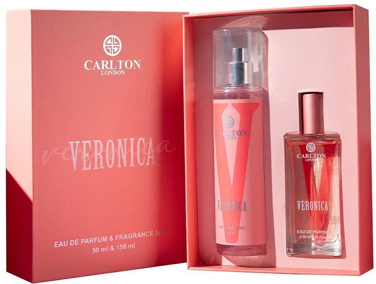 Image of CARLTON LONDON Women Gift Set of 2 Veronica EDP Perfume 50ml & Body Mist - 150ml Body Spray - For Women
