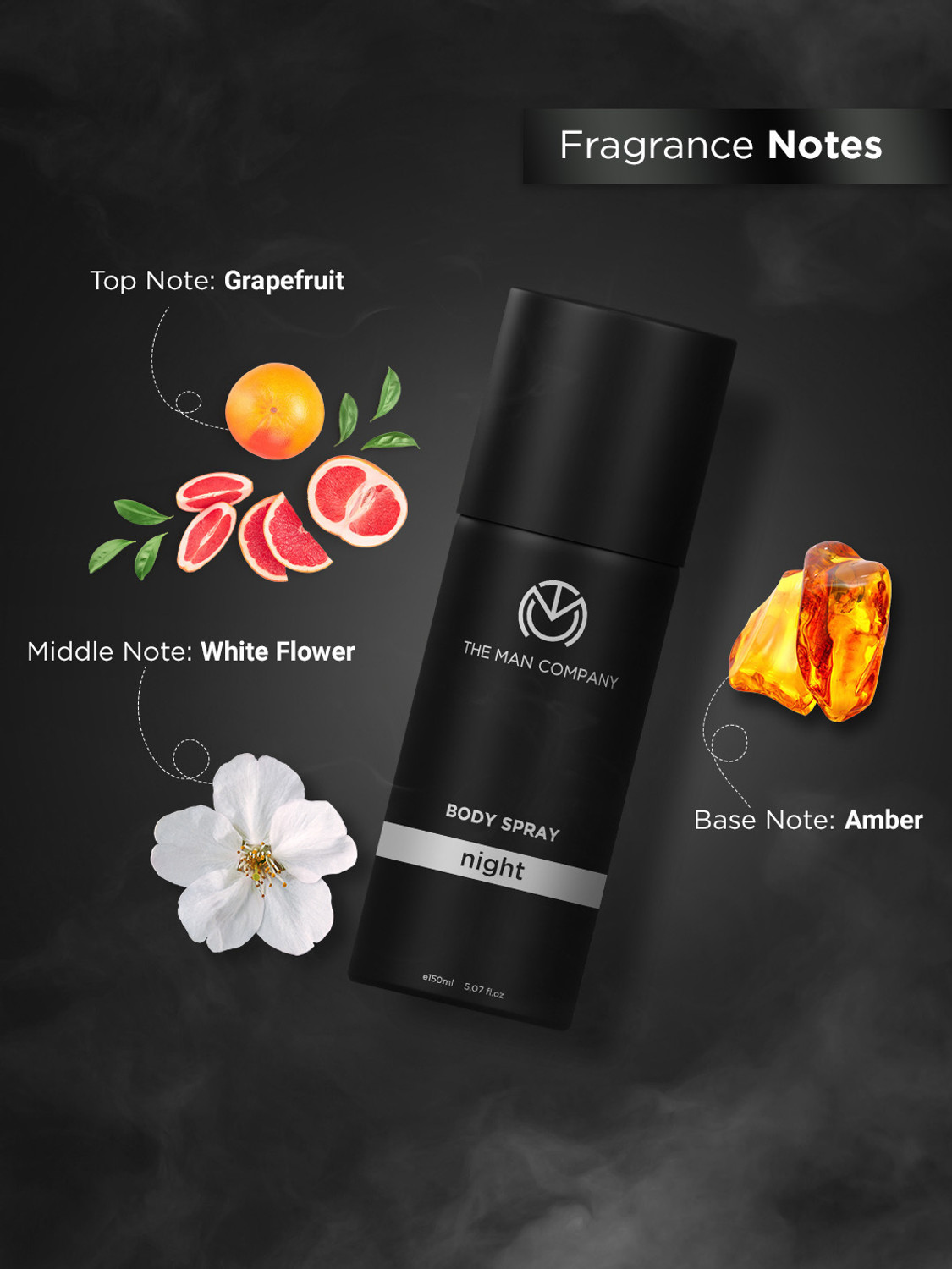 Image of THE MAN COMPANY Blanc, Fire & Night Deodorant for Men | Long-Lasting Body Spray Deodorant Spray - For Men (450 ml, Pack of 3)