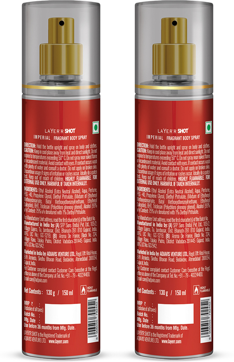 Image of LAYER'R Shot Imperial Fragrant Long Lasting Fragrance Body Spray - For Men