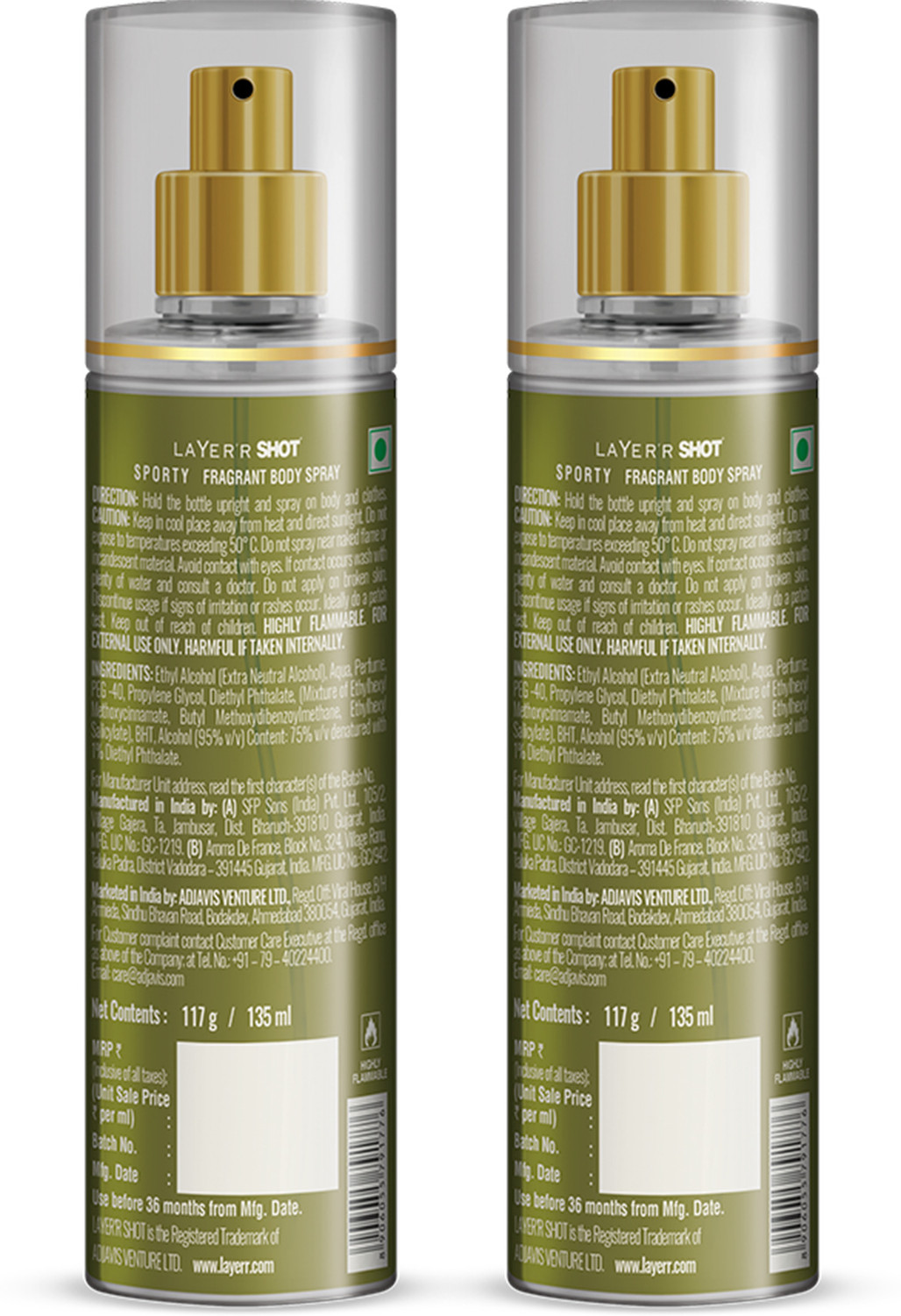 Image of LAYER'R Shot Sporty Long Lasting Fragrance Body Spray - For Men