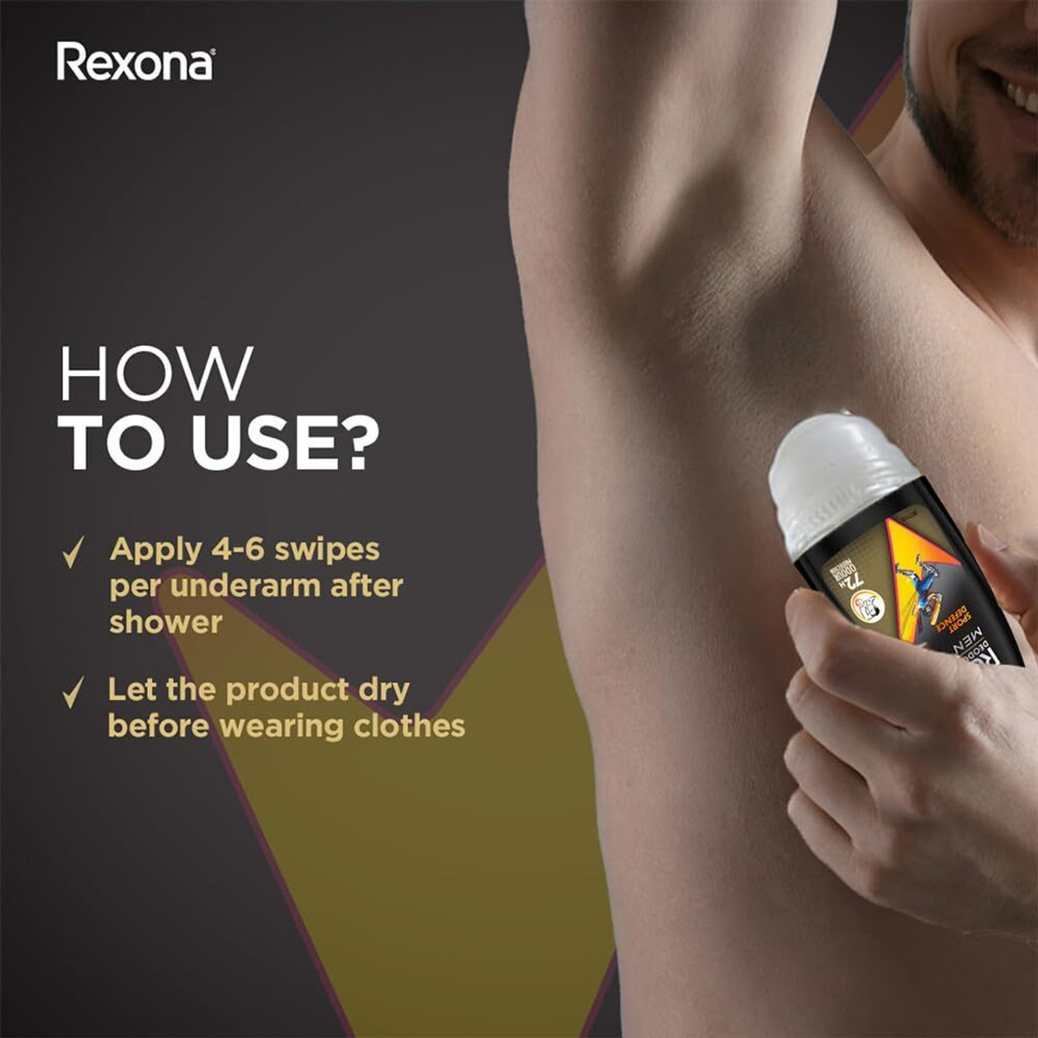 Image of Rexona Underarm Deodorant Protection for Men (Masculine, Long-Lasting Freshness) Deodorant Roll-on - For Men