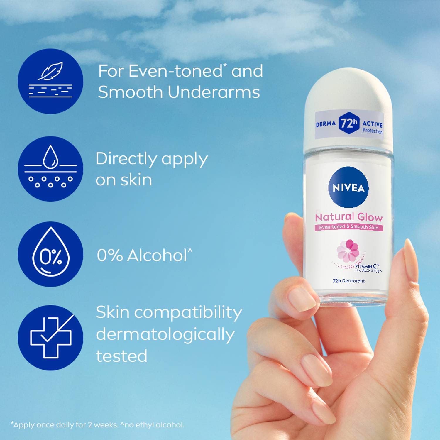 NIVEA Natural Glow Deodorant Roll-on 50ml - Image 4