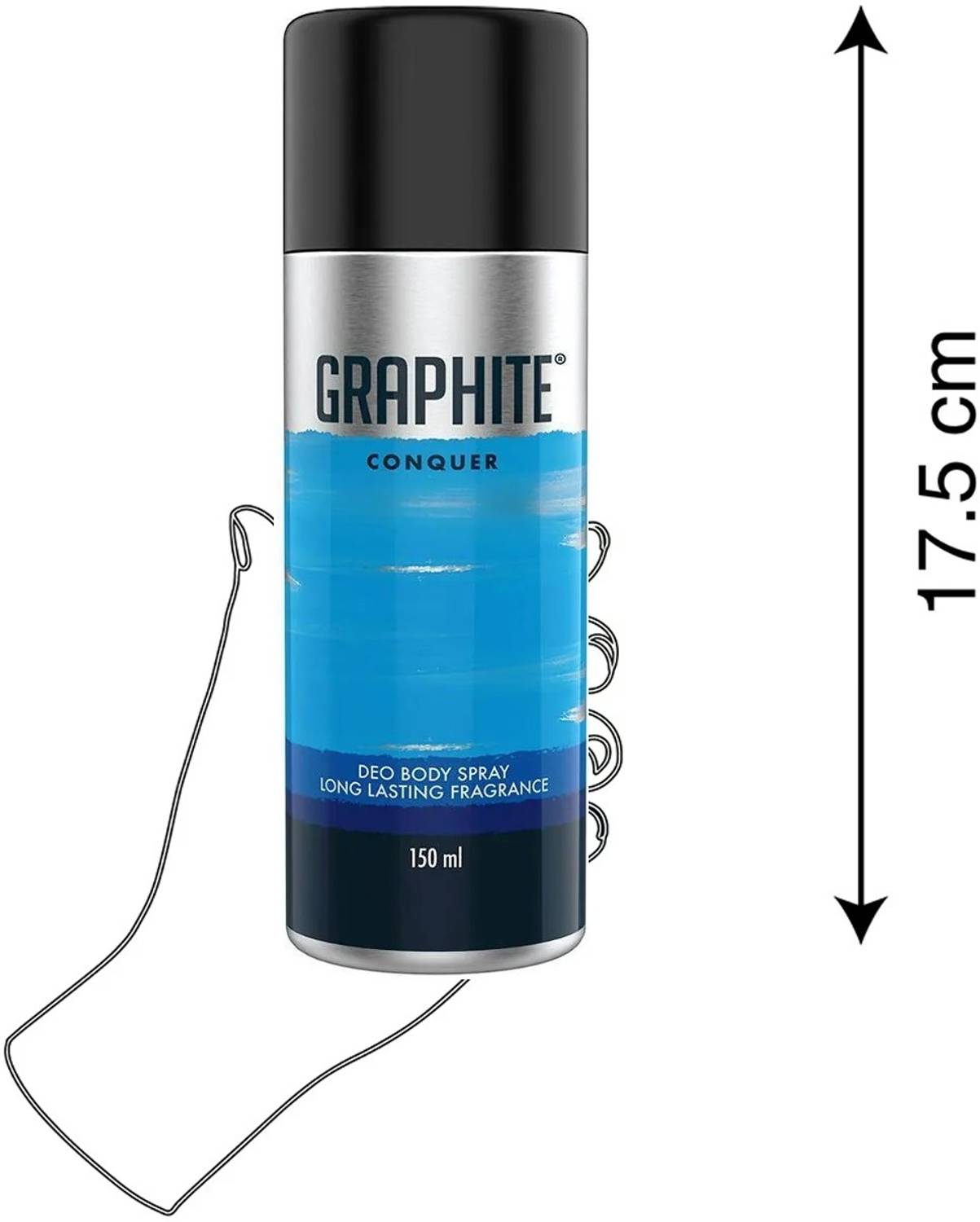 GRAPHITE Conquer Deodorant Spray 150 ml Silver - Image 3