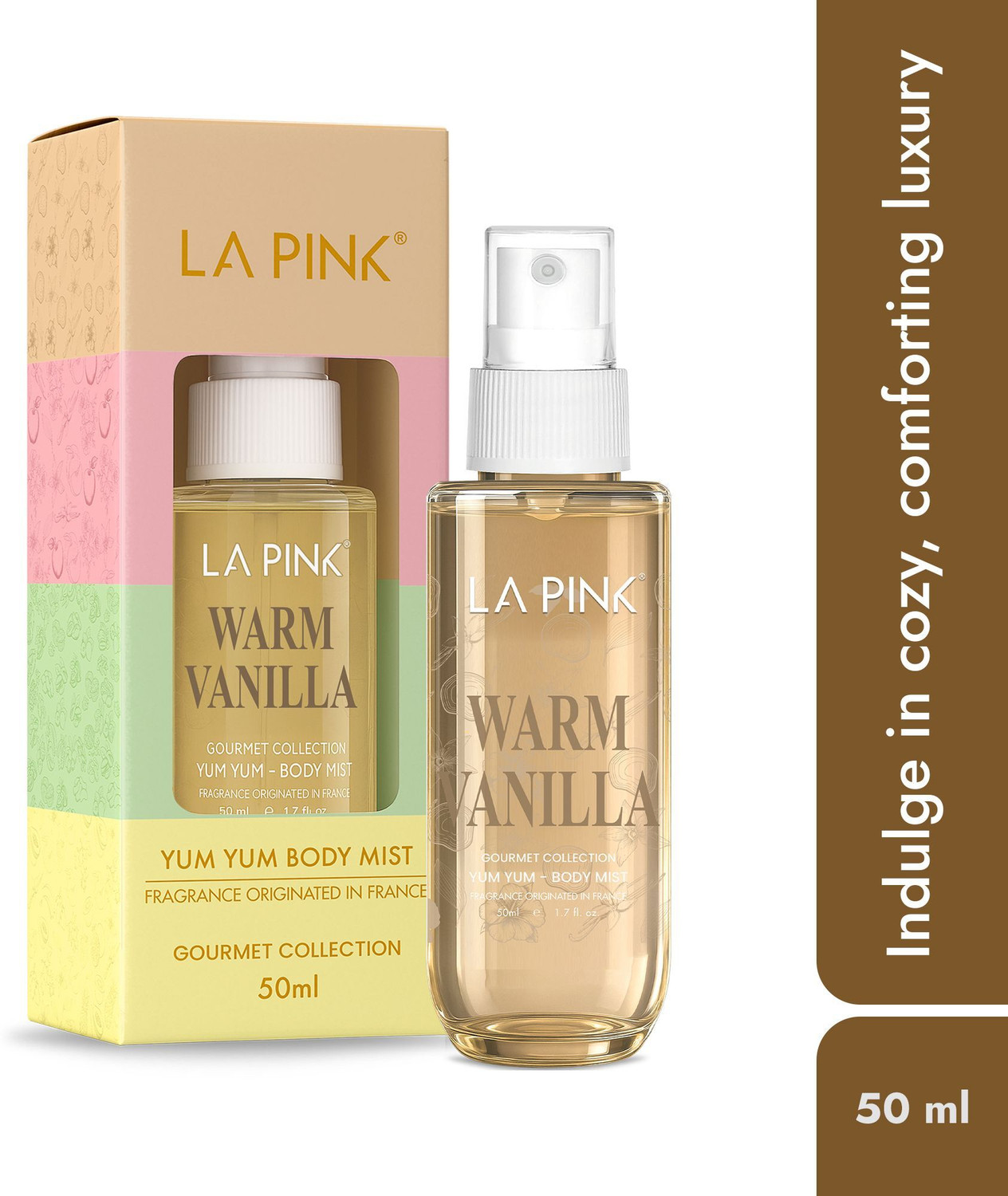 Image of La Pink Warm Vanilla Body Mist Perfume Tropical Gourmet Aroma & Chocolate Long Lasting Body Mist - For Men & Women