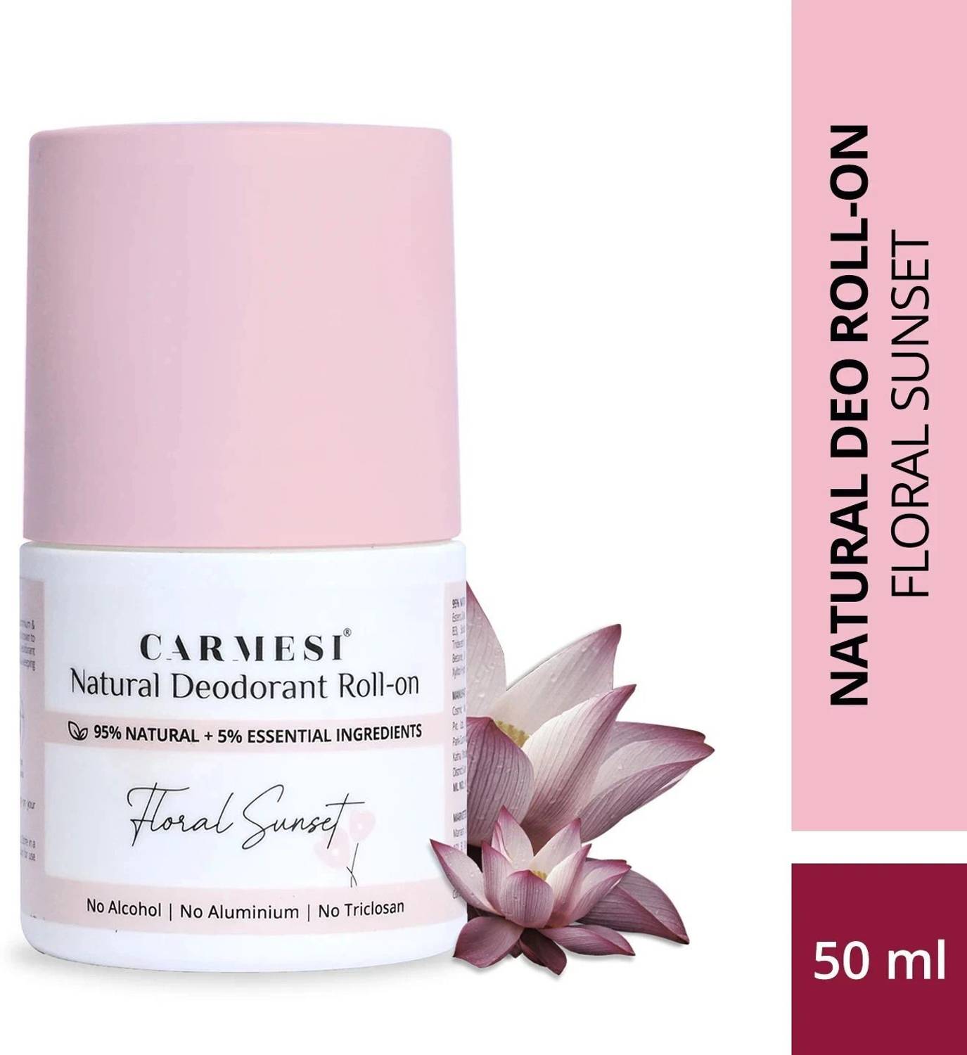 Carmesi Floral Sunset Natural Underarm Deodorant Roll On| No Alcohol or Aluminium Deodorant Roll-on - For Women
