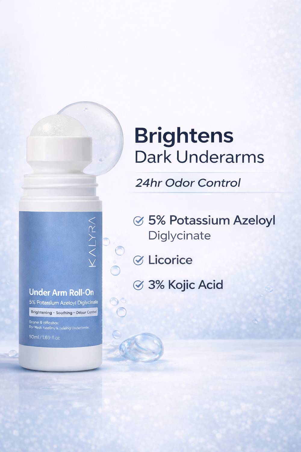 Kalyra Underarm Roll-On 5% Potassium Deodorant