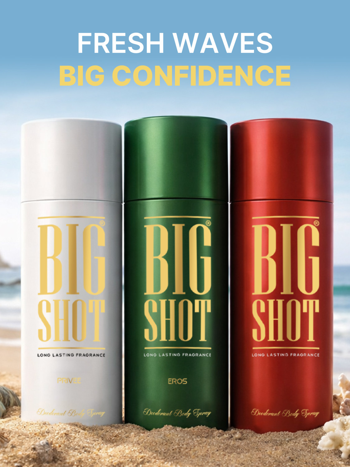 Image of OSCAR Big Shot Eros, Privee & Red (150mlx3) Long Lasting Body Deo Deodorant Spray - For Men & Women
