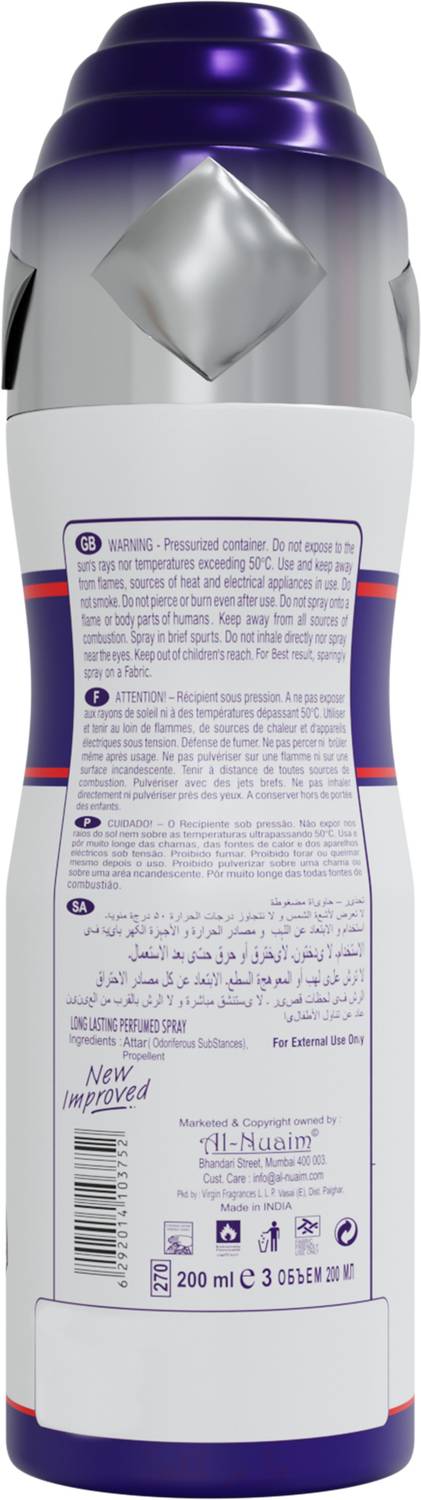 Al-Nuaim White London Alcohol Free Deodorant Body Spray 200ml - Image 2