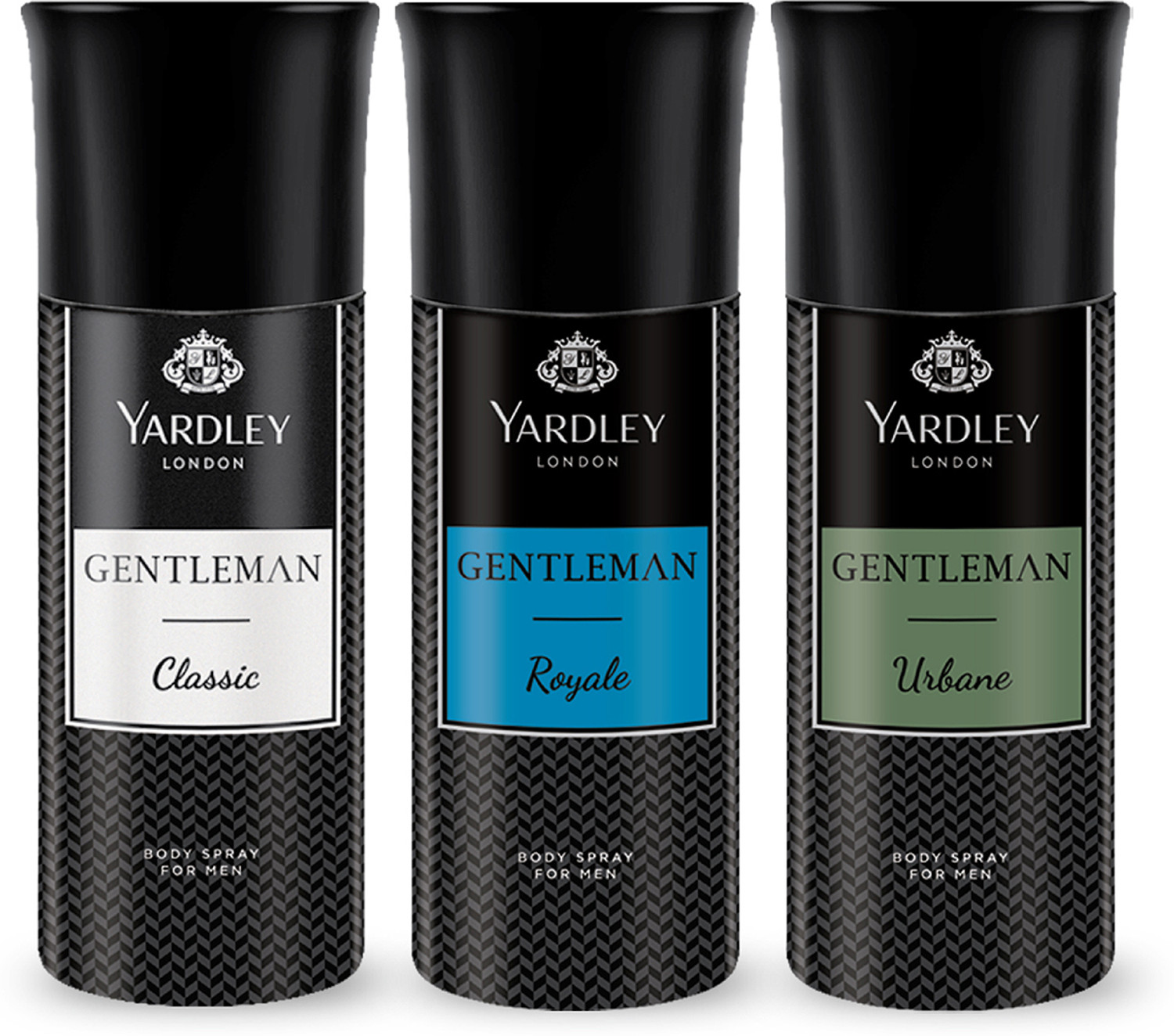 Image of Yardley London Gentleman Deo Tripack - Classic, Urbane, and Royale-Masculine Fragrance Body Deodorant Spray - For Men