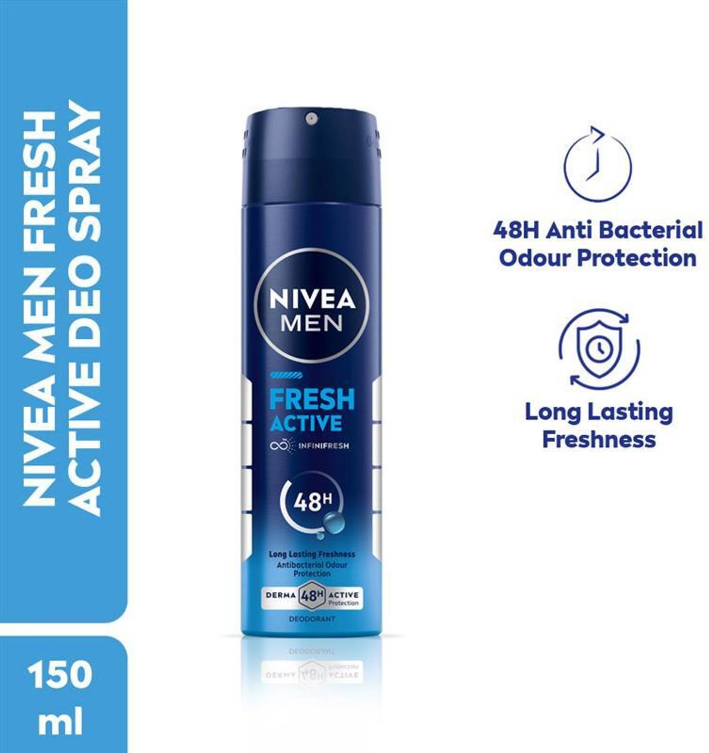 Nivea Men Fresh Active, Antibacterial 48h Protection, Long Lastin