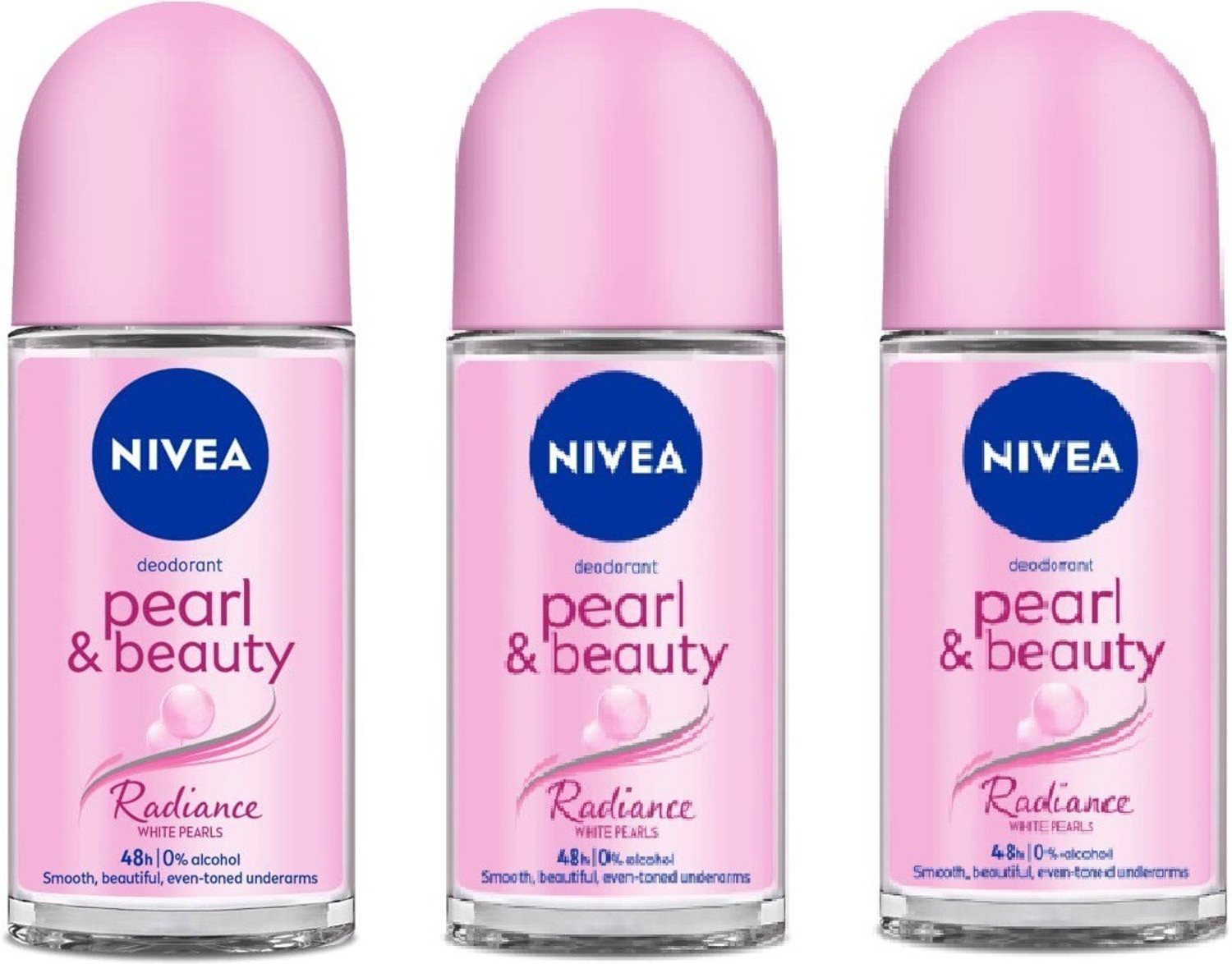 Image of NIVEA Women Deodorant Roll on, Pearl & Beauty Radiance, 25 ml, PACK OF 3 Deodorant Roll-on - For Women