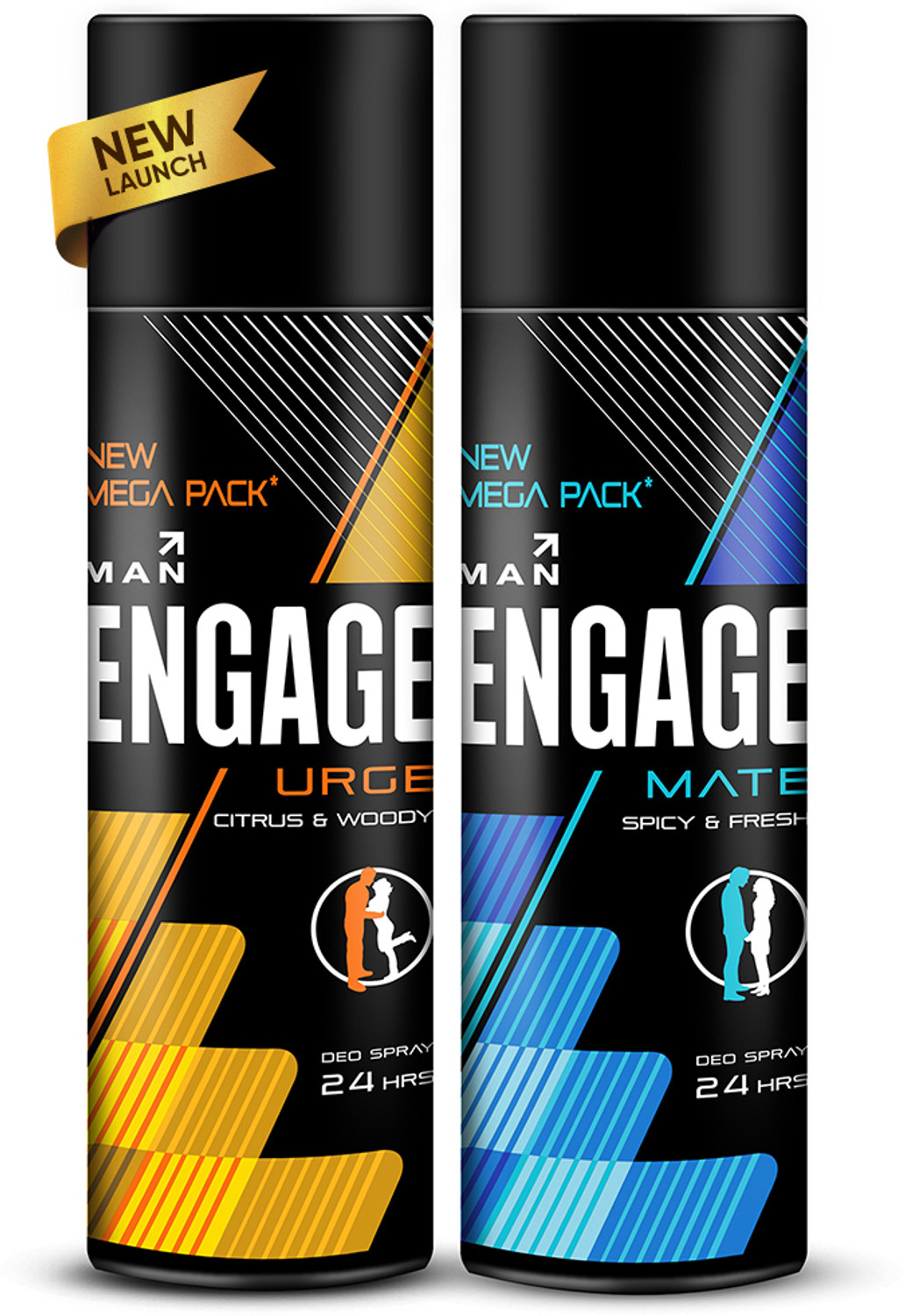 Image of Engage Urge & Mate Mega Pack Deo Combo for Men 220ml x2, Long Lasting Deo Spray Deodorant Spray - For Men