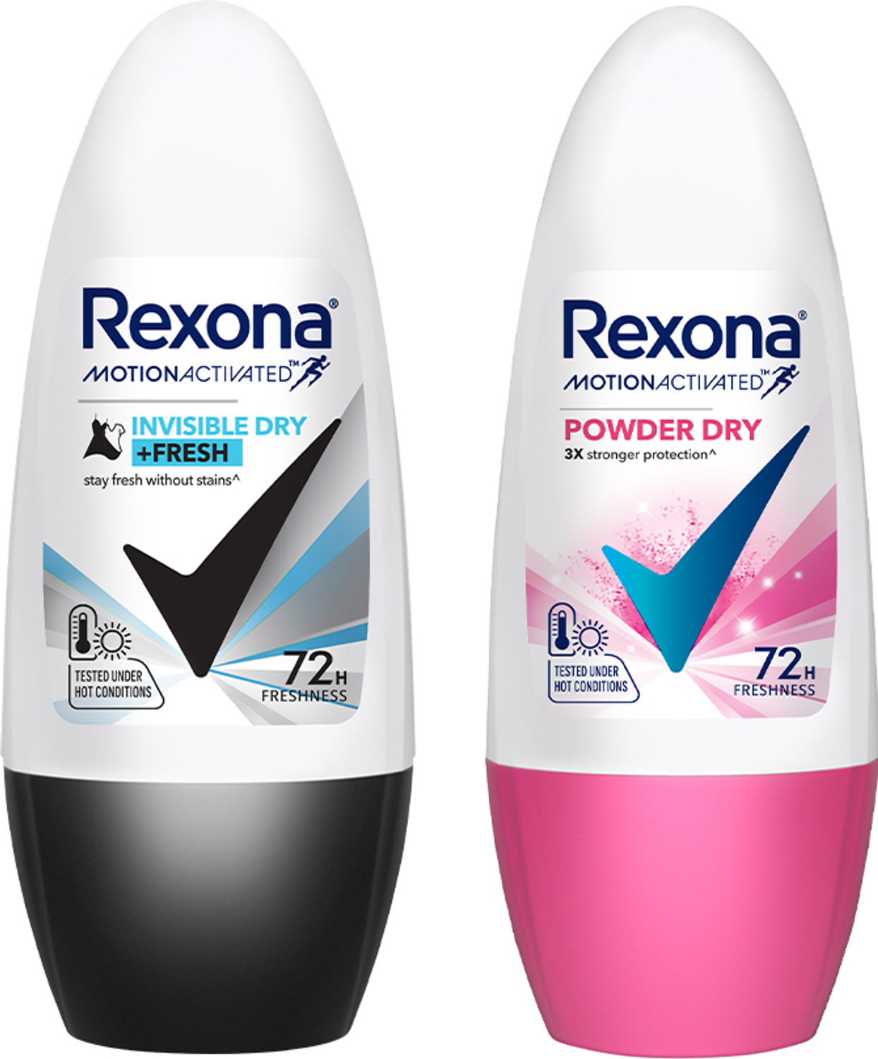 Image of Rexona Women Invisible Dry & Powder Dry Motion Activated Roll-On Deodorant Roll-on - For Women