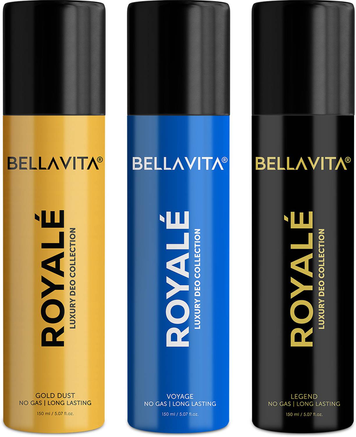 BELLAVITA Legend, Gold Dust & Voyage Deo Parfum Combo|3x150ml|Long lasting Body spray| Body Spray - For Men & Women Rs. 386 - Flipkart