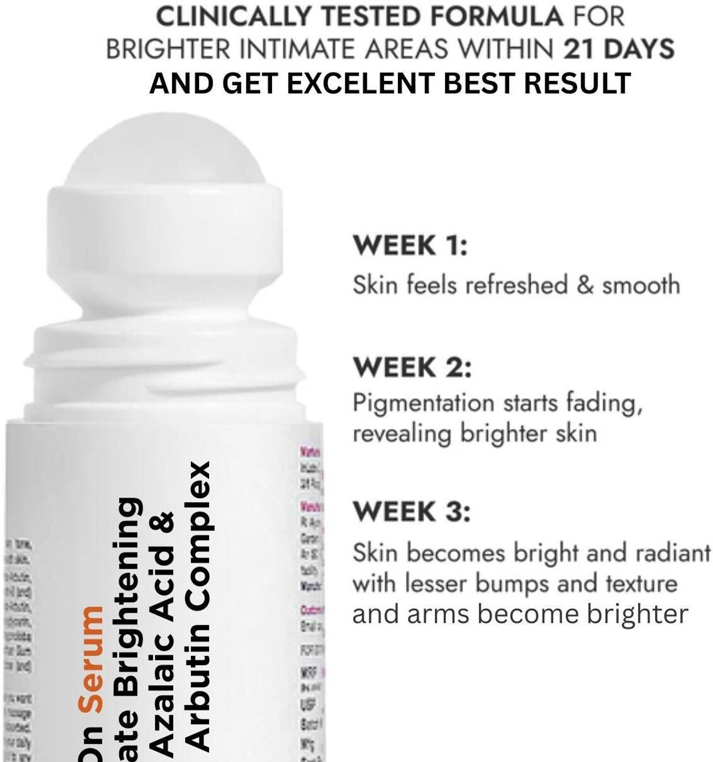 Image of zayrabeauty Intimate Brightening Roll-On Serum with Azelaic Acid & Alpha Arbutin Deodorant Roll-on - For Women