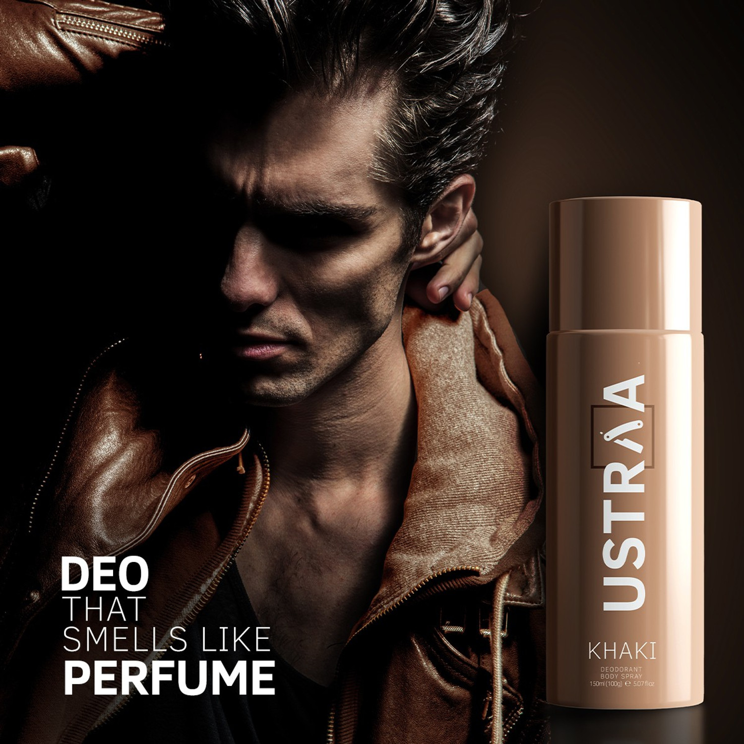 Image of USTRAA KHAKI Deodorant Body Spray - 150ml - Pack of 3 Deodorant Spray - For Men (450 ml, Pack of 3)