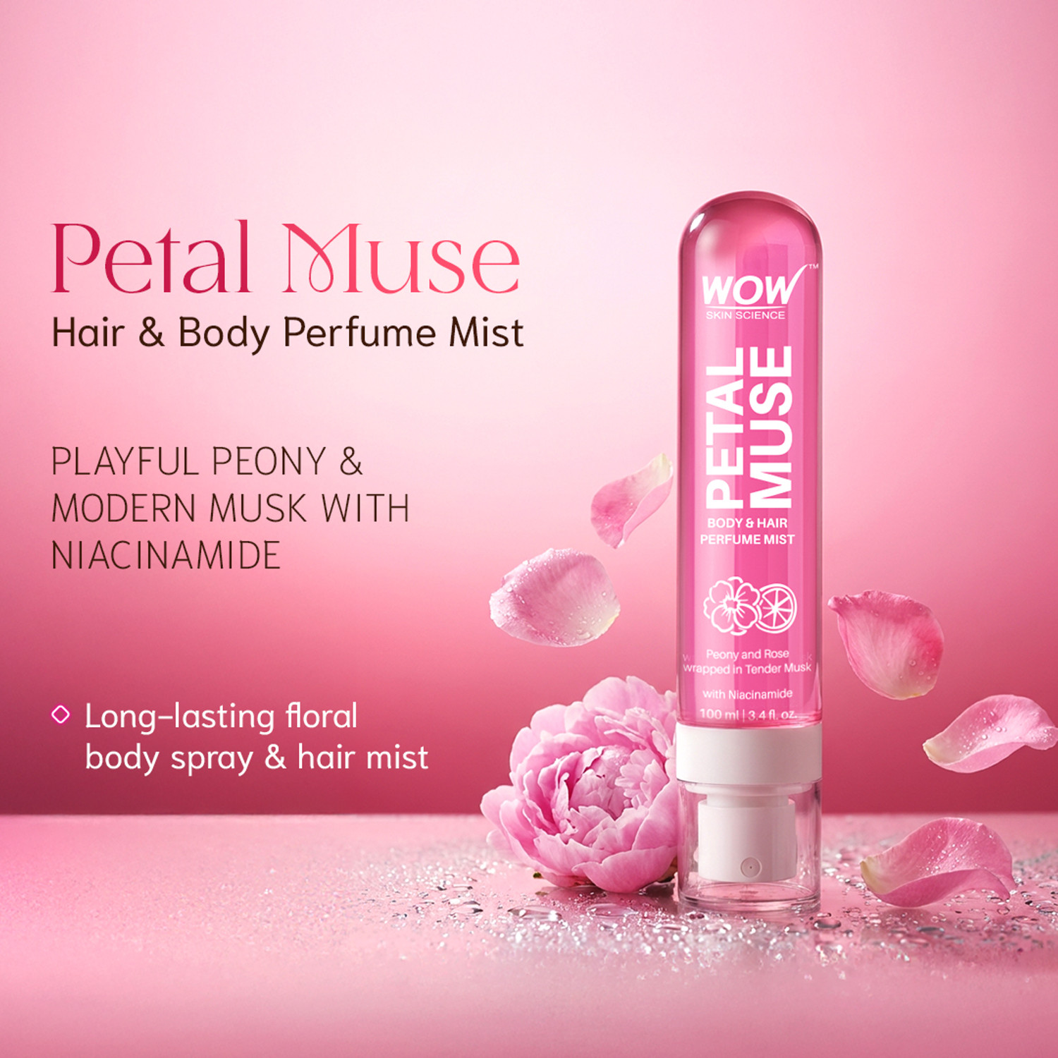 Image of WOW SKIN SCIENCE Petal Muse Hair & Body Perfume Mist Body Mist - For Men & Women (100 ml)