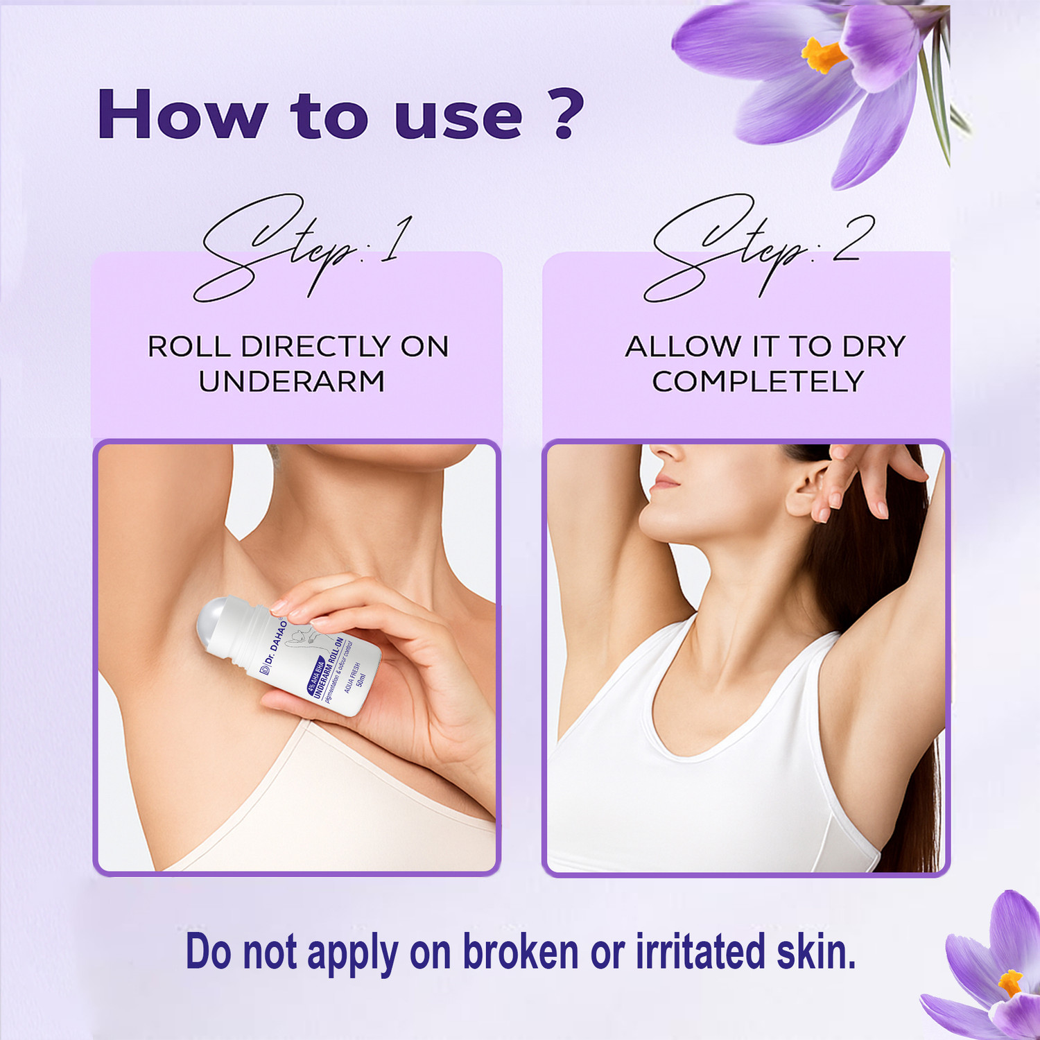 Image of Dr. DAHAO 4% AHA BHA Underarm Roll On | Reduces Pigmentation & Odour | Aqua Fragrance Deodorant Roll-on - For Men & Women