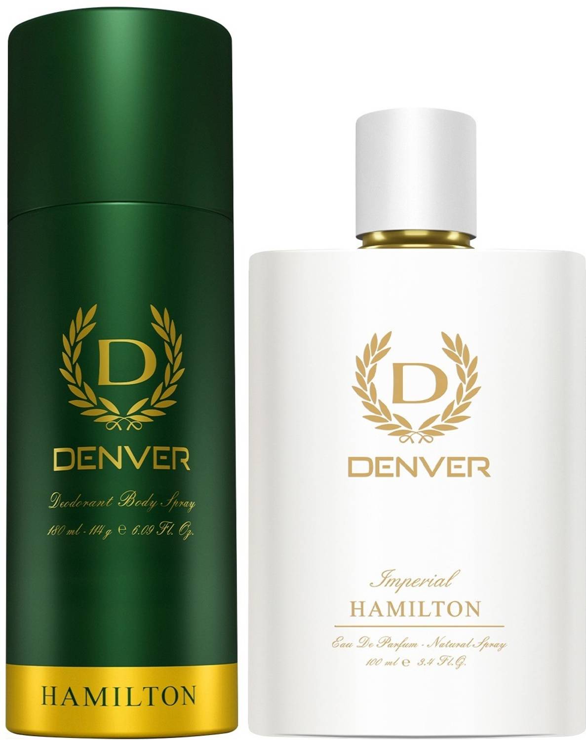 DENVER Hamilton Deo 180ml & Imperial Perfume 100ml Body Spray for Men