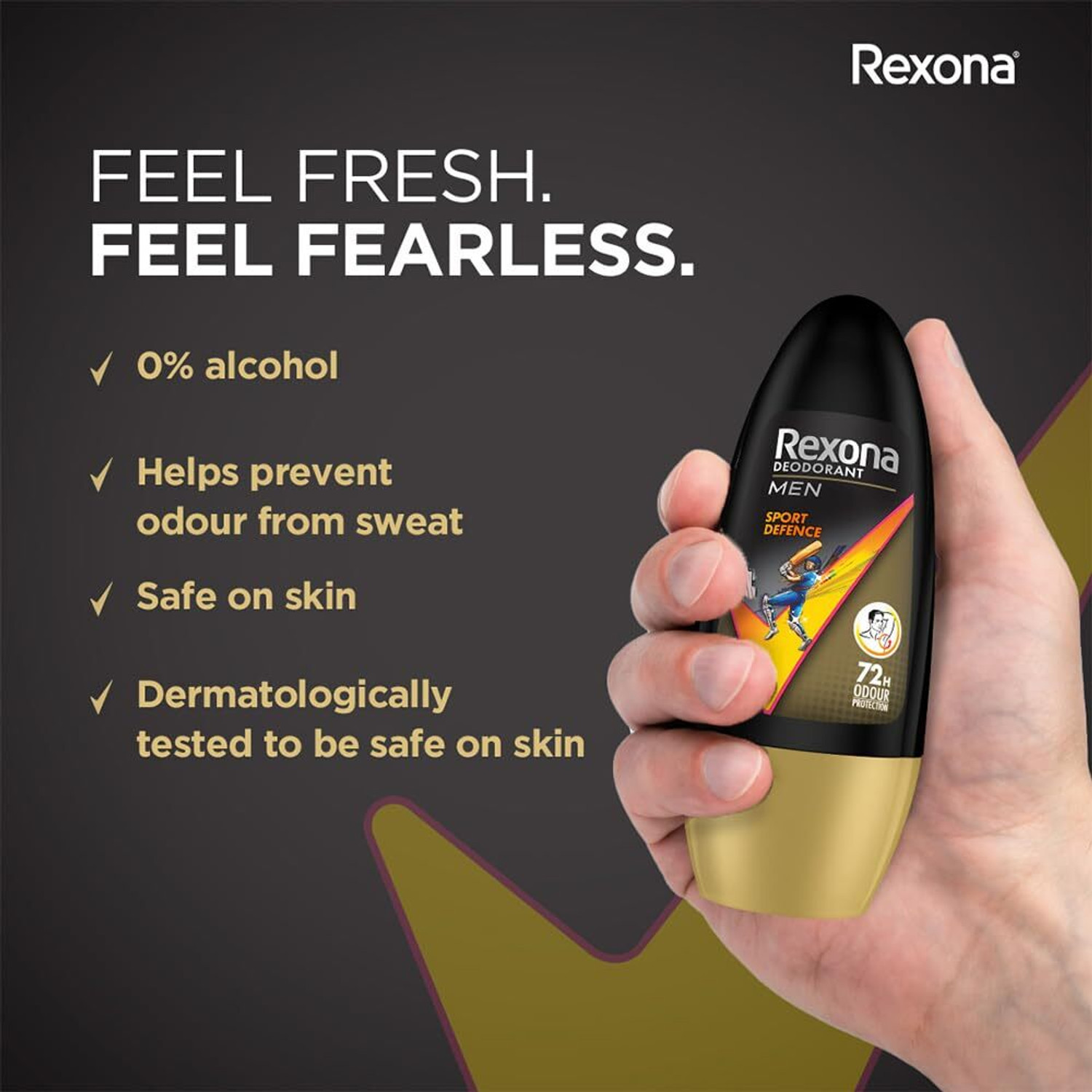 Image of Rexona Underarm Deodorant Protection for Men (Masculine, Long-Lasting Freshness) Deodorant Roll-on - For Men