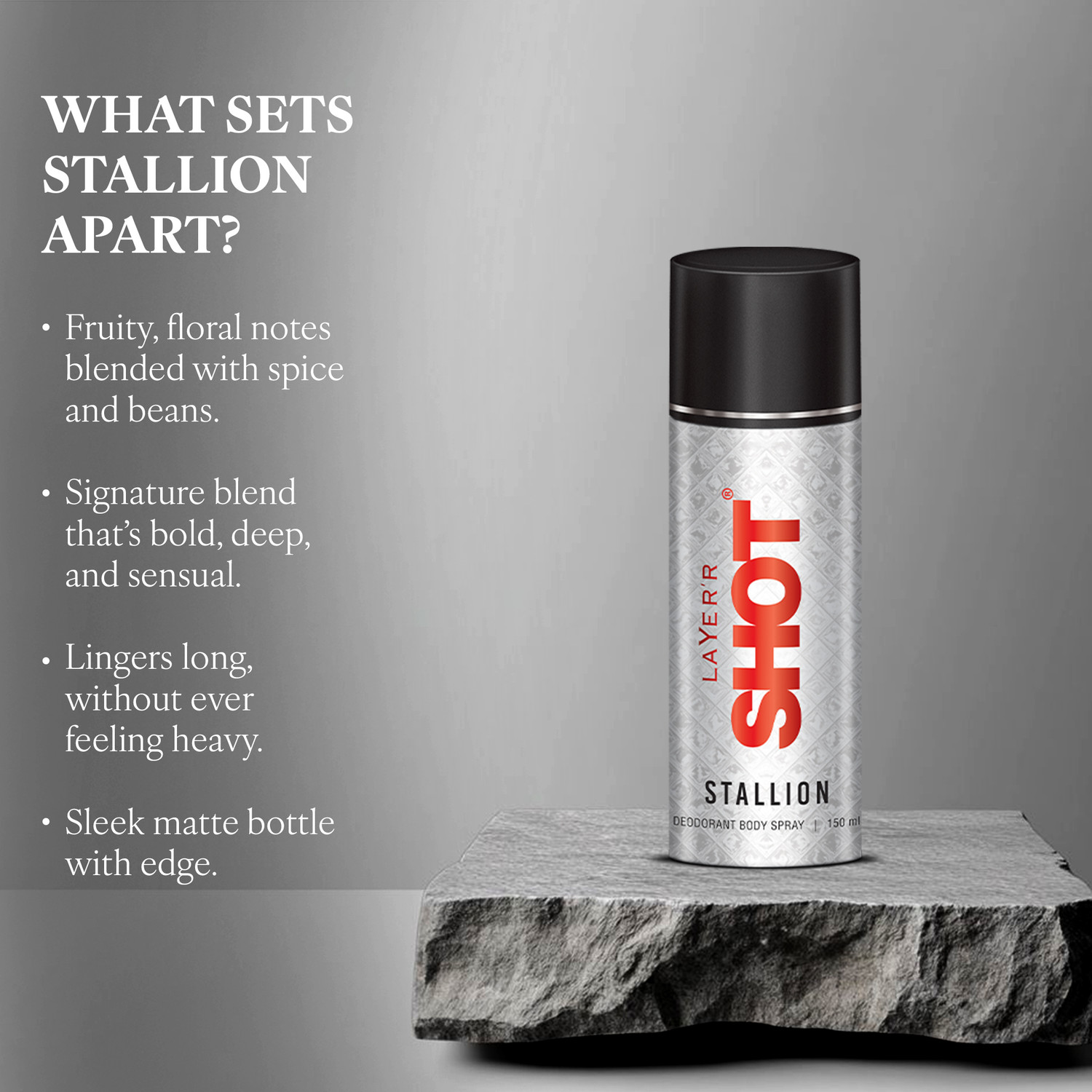 Image of LAYER'R SHOT Stallion Deodorant Spray - For Men