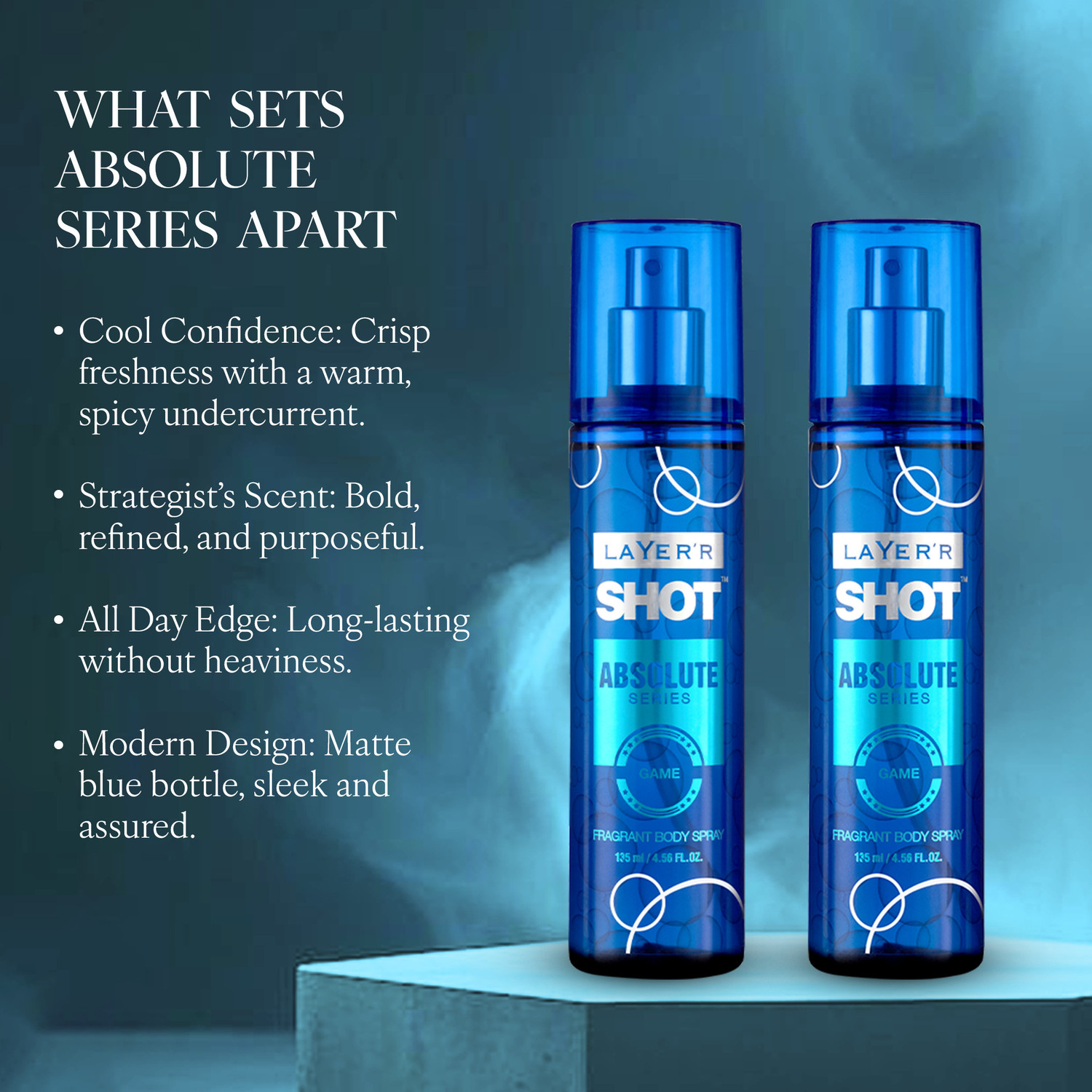 Image of LAYER'R Shot Absolute Series GAME Long Lasting Fragrance Body Spray - For Men