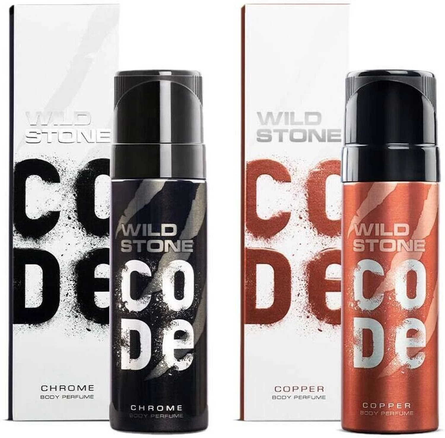 Image of Wild Stone CODE Chrome & Copper (150 ml each) Perfume Body Spray - For Men