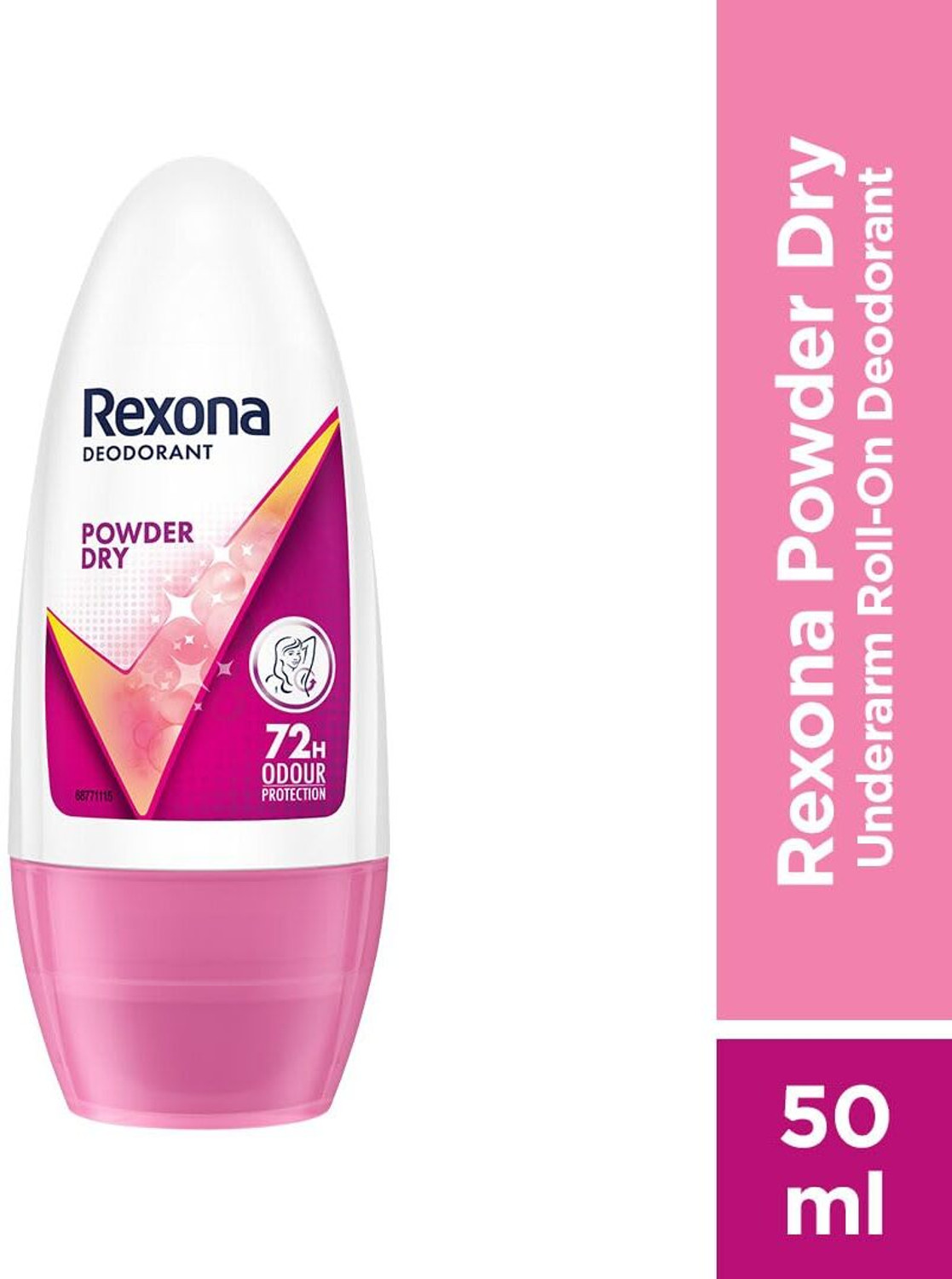 Image of Rexona Powder Dry Underarm Roll On Perfume For Women, 50 ml Deodorant Roll-on - For Men & Women