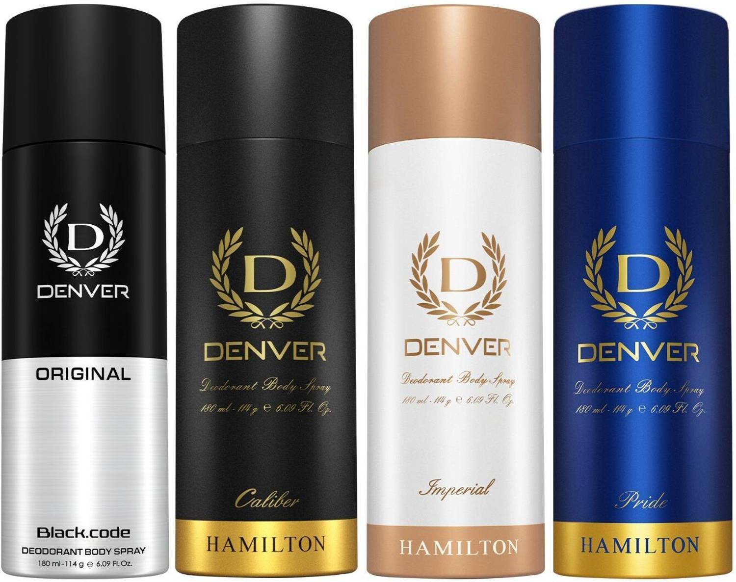 DENVER Imperial, Pride, Black Code & Caliber Deodorant Spray - For Men - Image 1