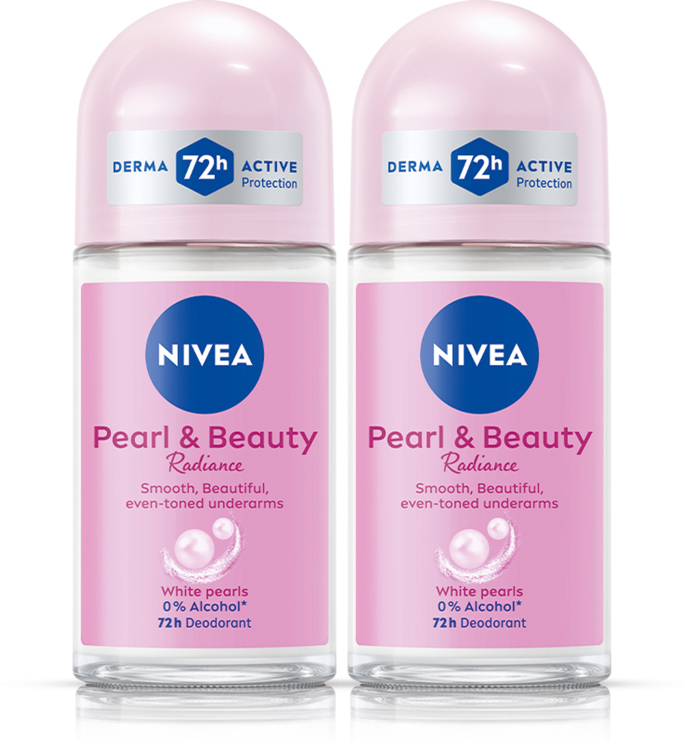 Image of NIVEA Pearl and Beauty Radiance Combo, Eventone Underarms, 0% Alcohol, 72h Protection Deodorant Roll-on - For Women