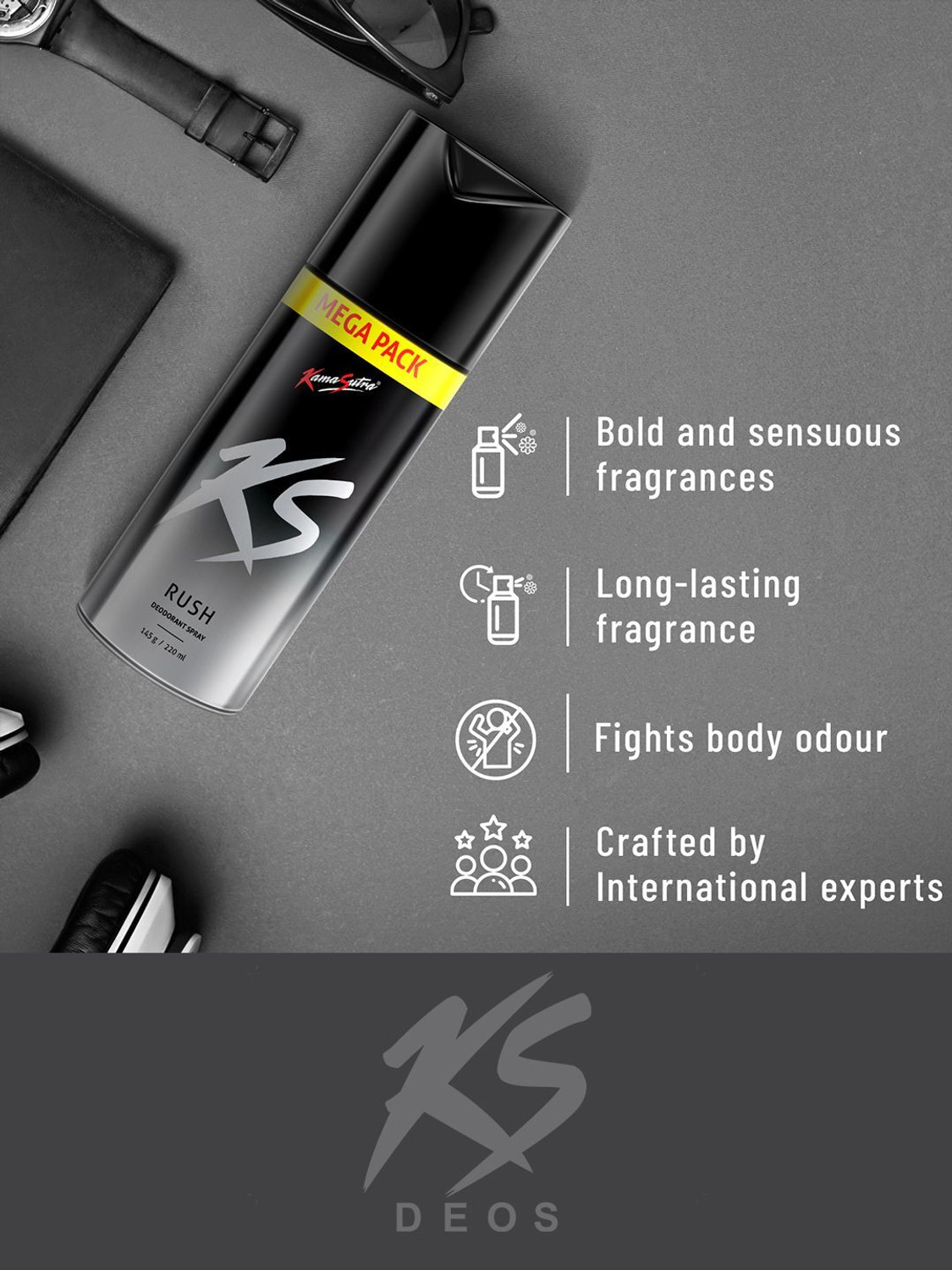 Image of Kamasutra Rush Deodorant Spray - For Men