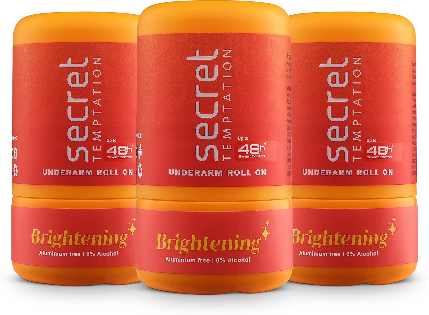 Image of Secret Temptation Brightening Roll-on Pack of 3 Deodorant Roll-on - For Women