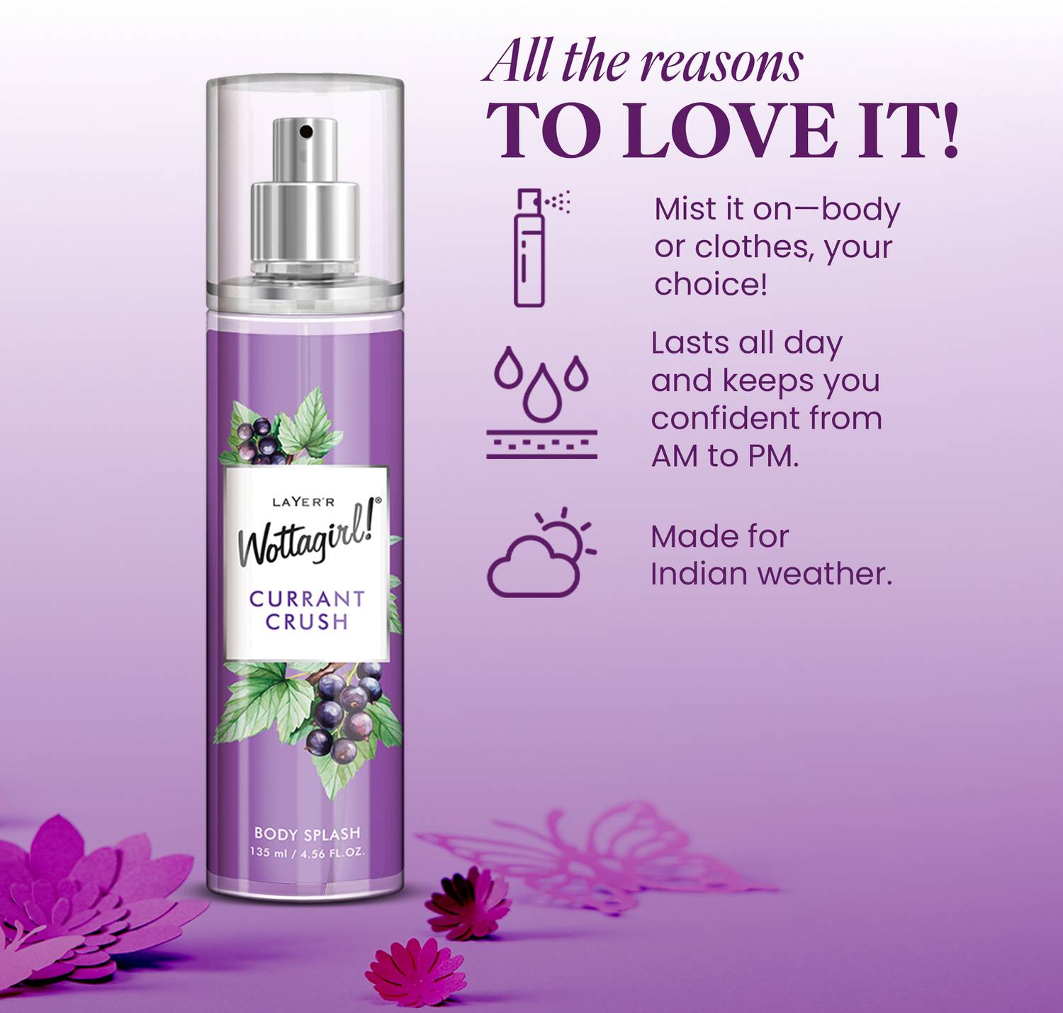 LAYER'R Wottagirl! CURRANT CRUSH 135ml Body Mist - Image 4
