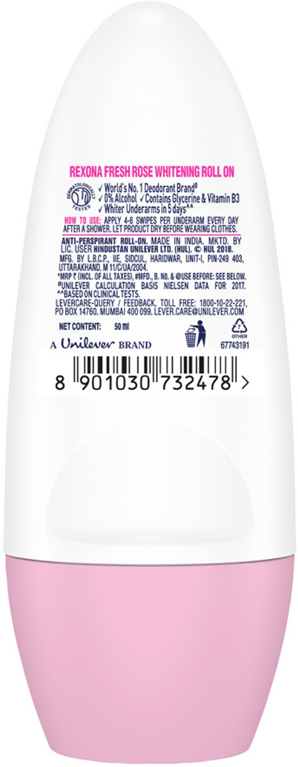 Image of Rexona Fresh Rose Underarm Roll On Deodorant For Women Deodorant Roll-on - For Women