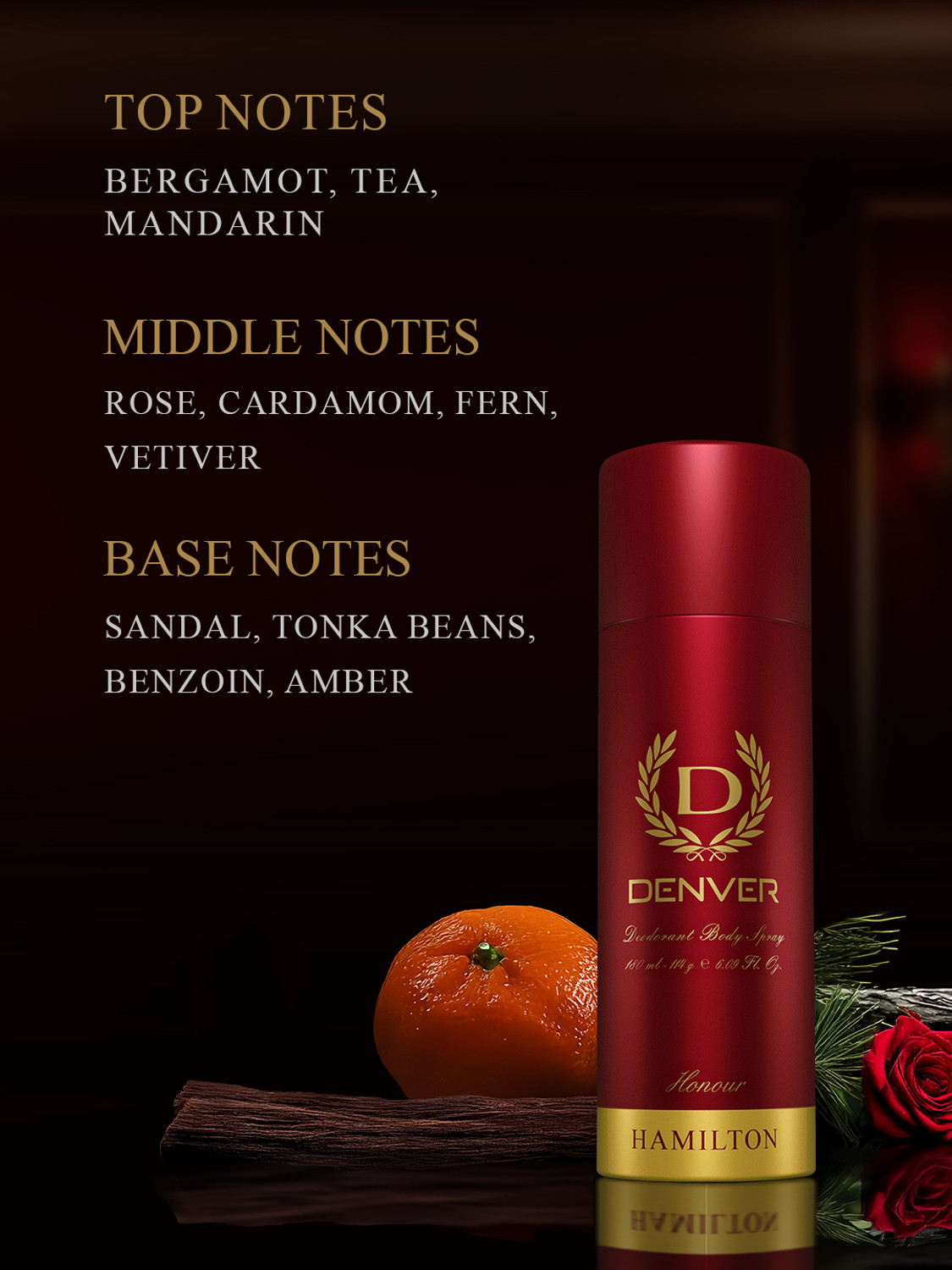 Image of DENVER Black Code, Honour & Prestige Body Spray - For Men