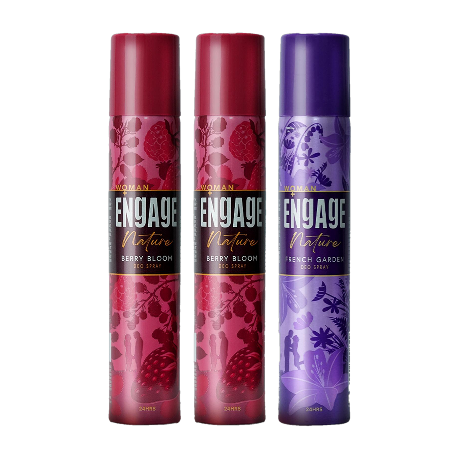 Engage Nature Deo: 2 Berry Bloom & 1 French Garden (150ml X 3) Deodorant Spray  -  For Women