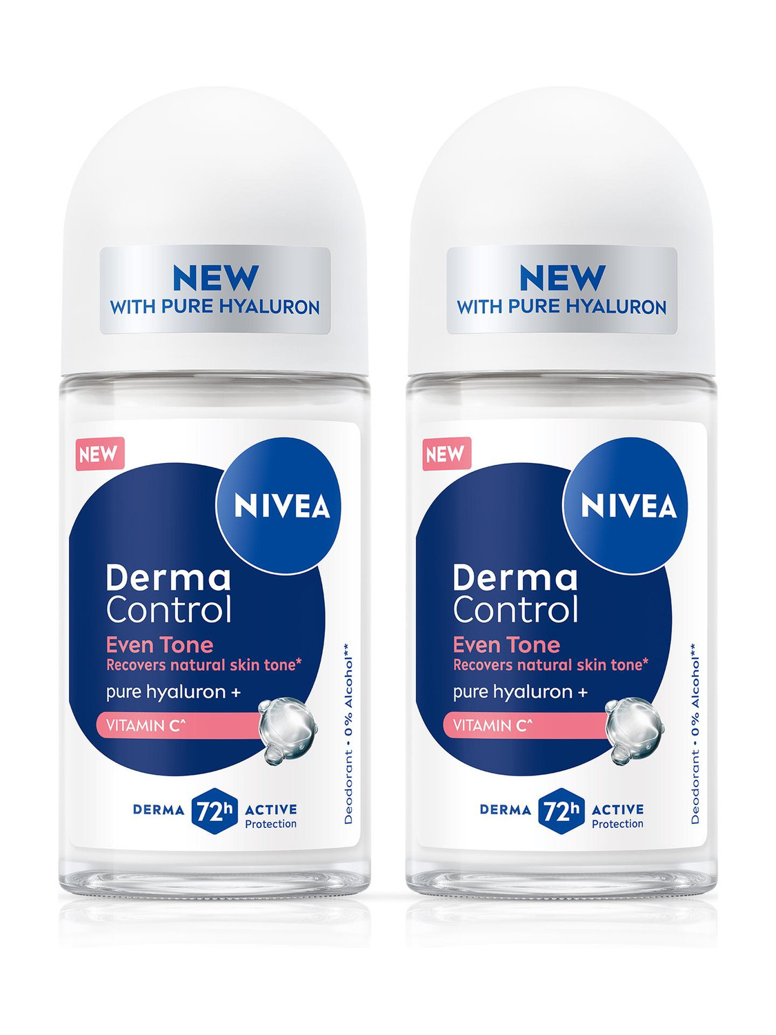 Image of NIVEA Derma Control Eventone Roll On, 0% Alcohol, Pure Hyaluron & Vit C for Women Deodorant Roll-on - For Women