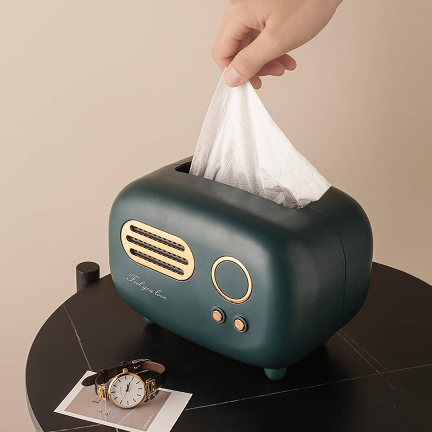 INKULTURE 1 Compartment Plastic Tissue Box Holder - Image 5