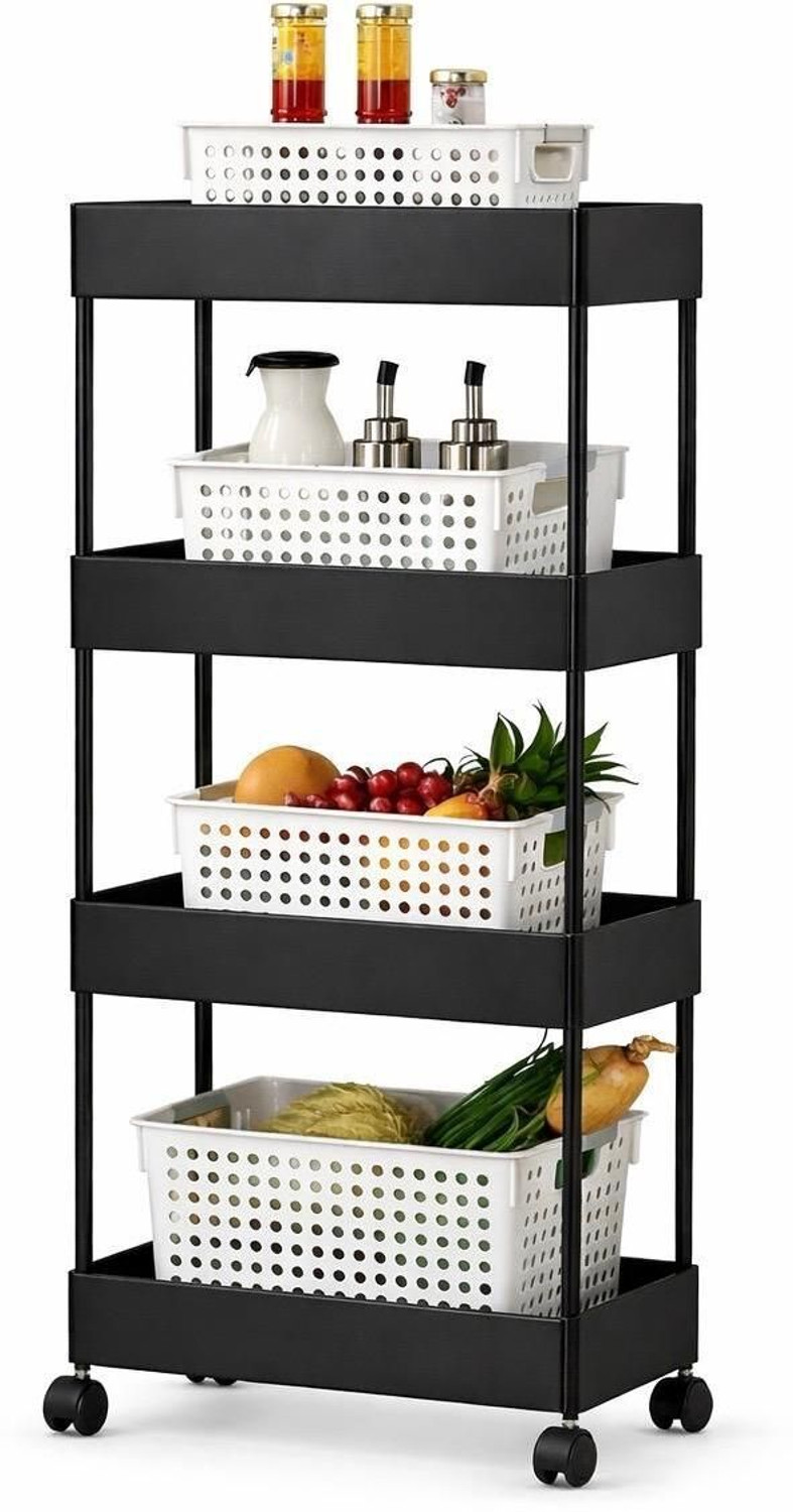 Image of Cantus 4 Compartments High Quality Plastic Portable Storage Trolly