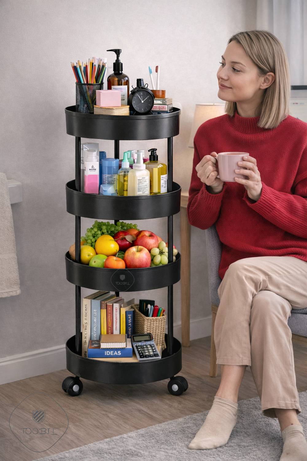 Flipkart.com | TOOBIL 4 Compartments Heavy Plastic Material Round
