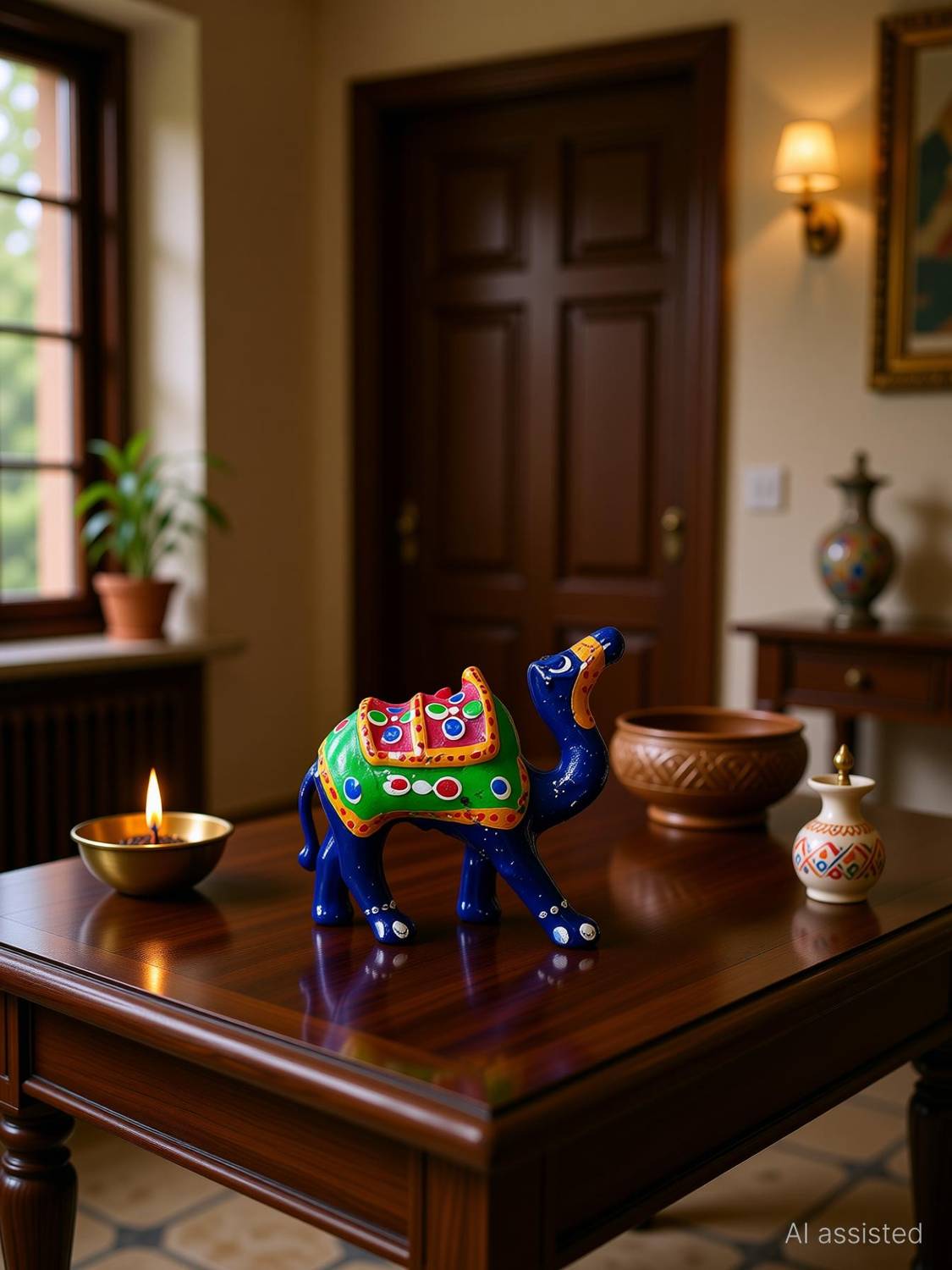 Badgoti Handicrafts 3 Inches Plastic Camel Elephant Peacock Decorative Showpieces Pack of 9 Decorative Showpiece - 7 cm