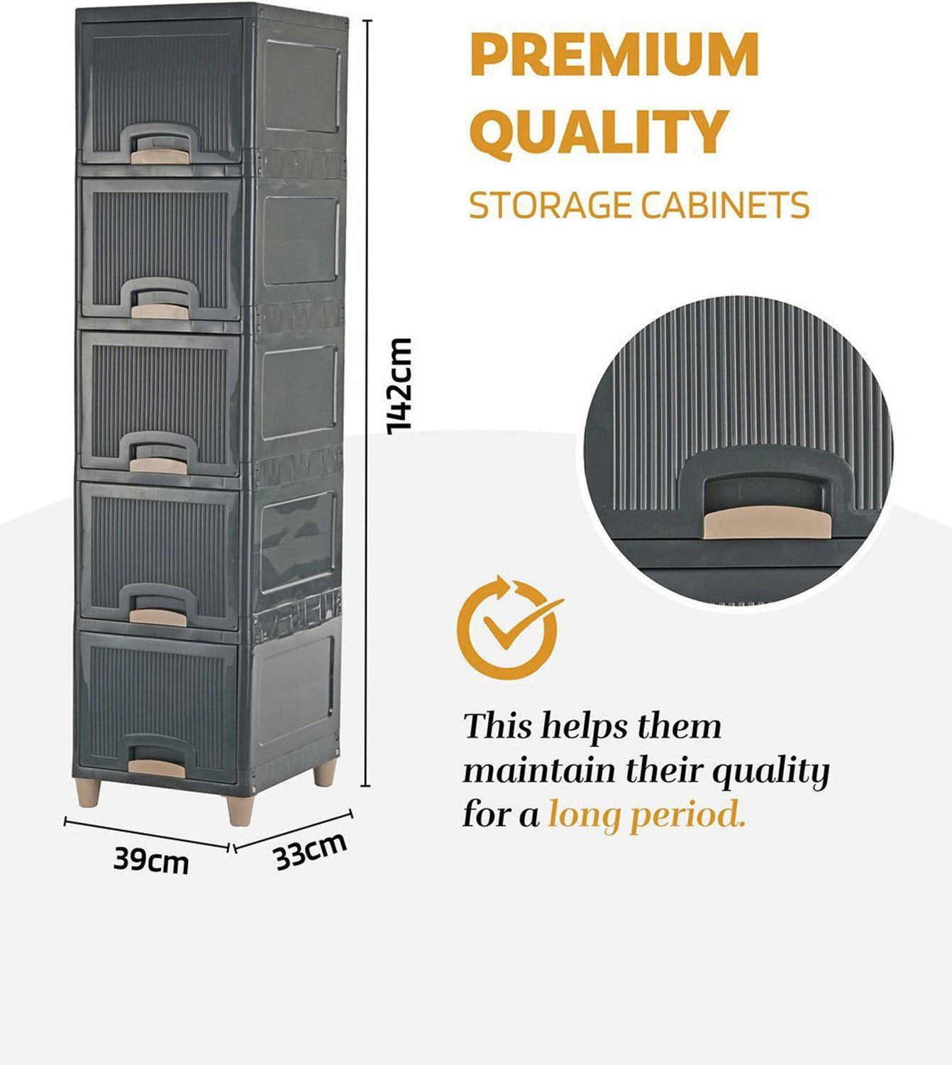 Image of HUMBLE KART 5 XL Black Colour Collapsible Wardrobe. PP Collapsible Wardrobe