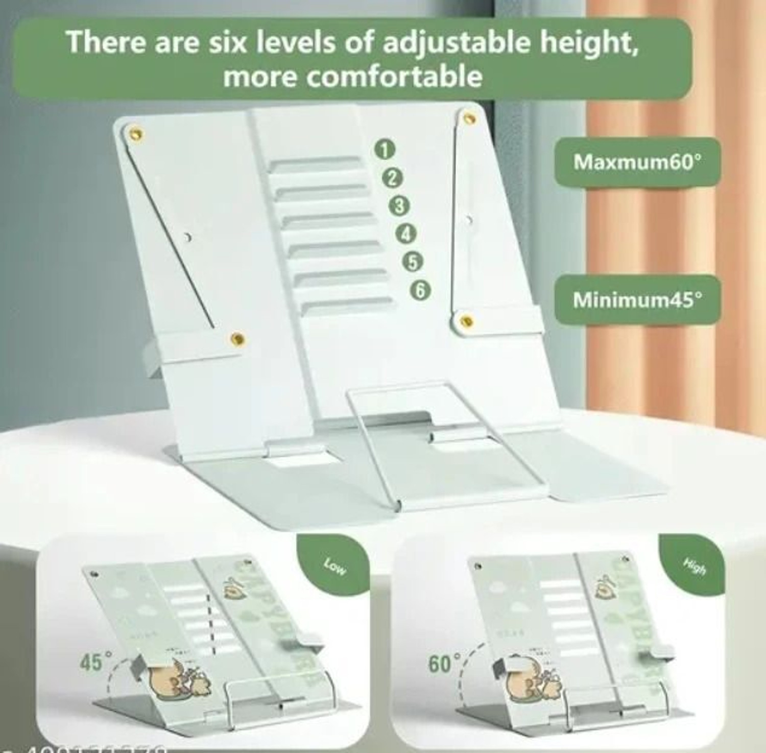 Image of CPM 1 Compartments Metal Book Stand (Green)