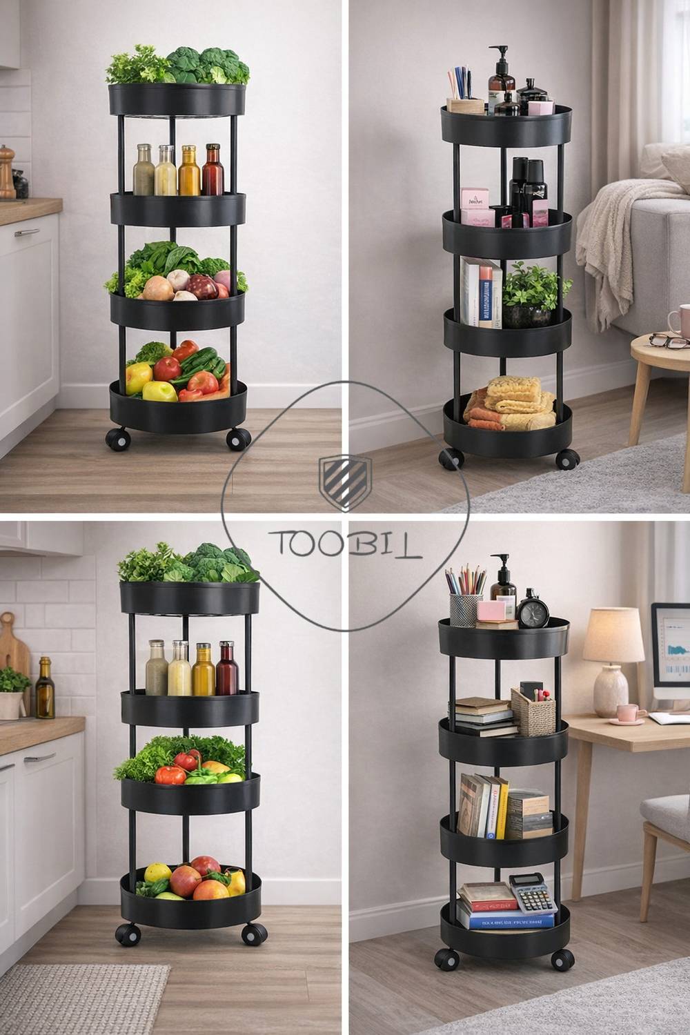 Flipkart.com | TOOBIL 4 Compartments Heavy Plastic Material Round