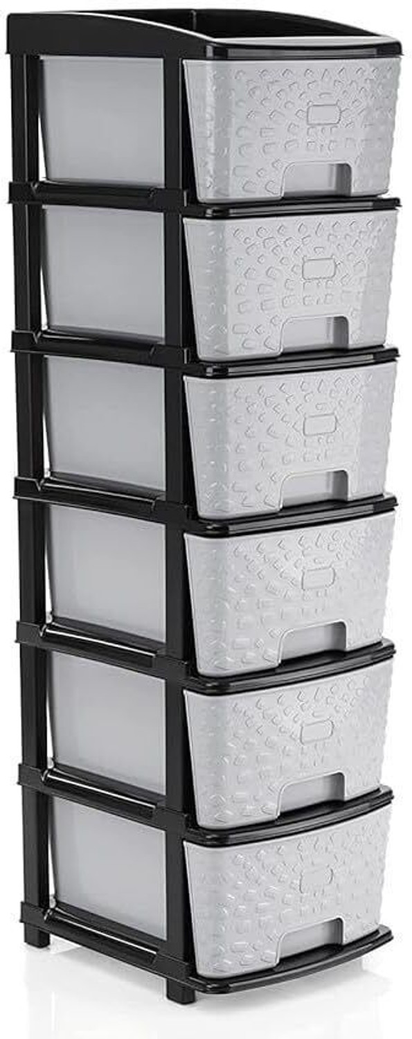 Image of J K INTERNATIONAL 6 Compartments Plastic Drawers Storage Organizer For Home, Office