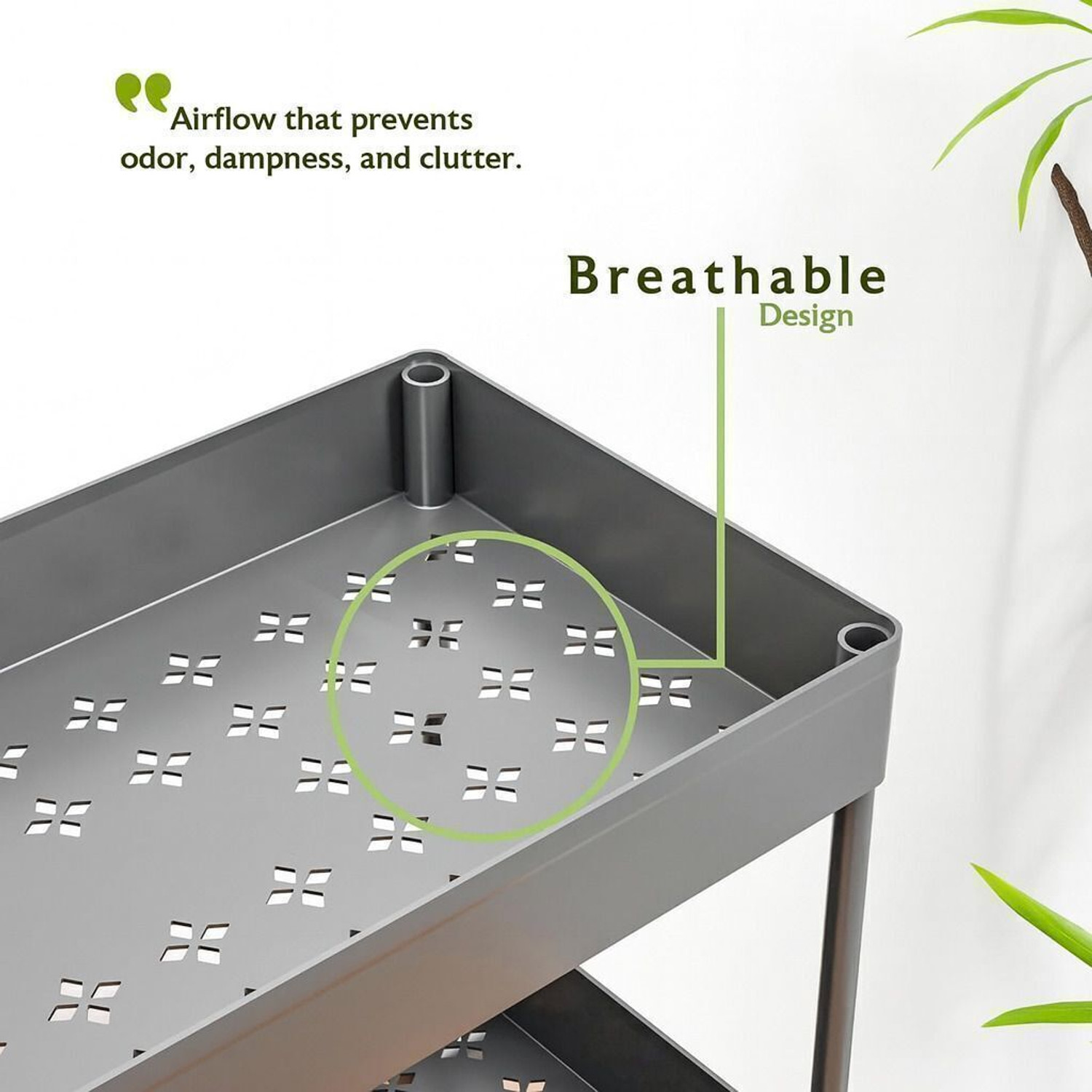 Image of SEQUENCE 4 Compartments Heavy Plastic Body Kitchen Storage Trolley