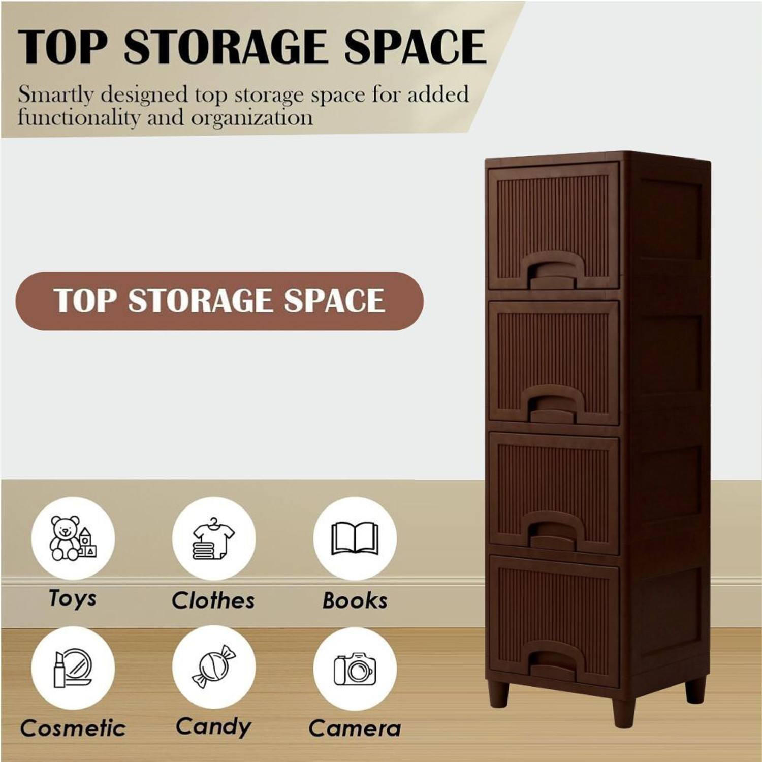 Image of Surety for Safety 4 Compartments Plastic 4 layer drawer Multi-Compartment Organizers