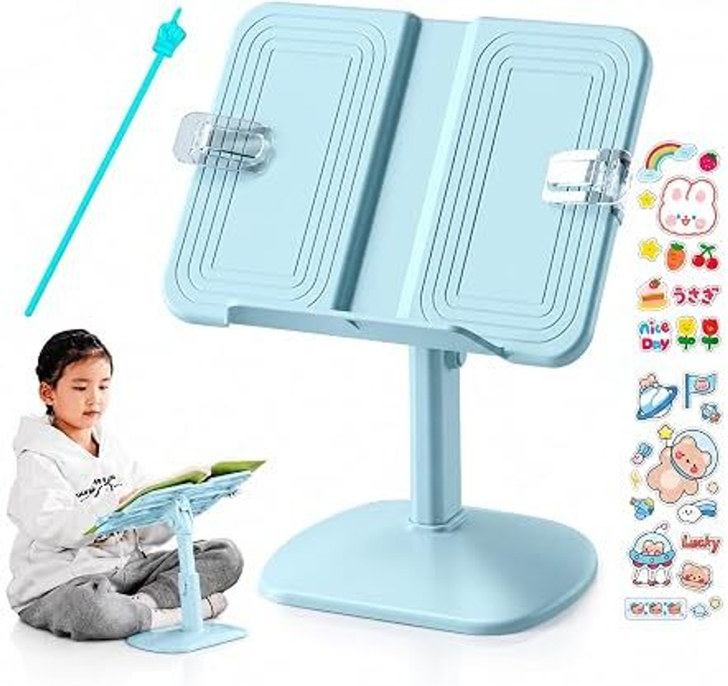 Image of JUPREV 0 Compartments Plastic Book Stand (Blue)