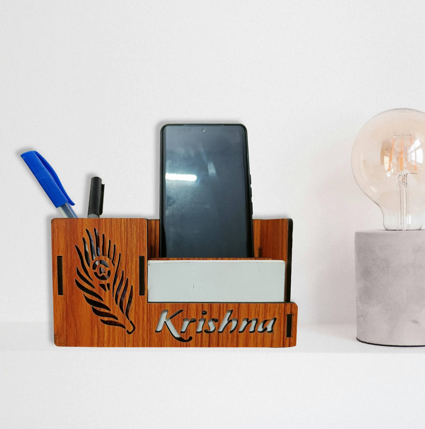 AKAAY 1 Compartments mdf card stand pen stand mobie satnd tebal stand